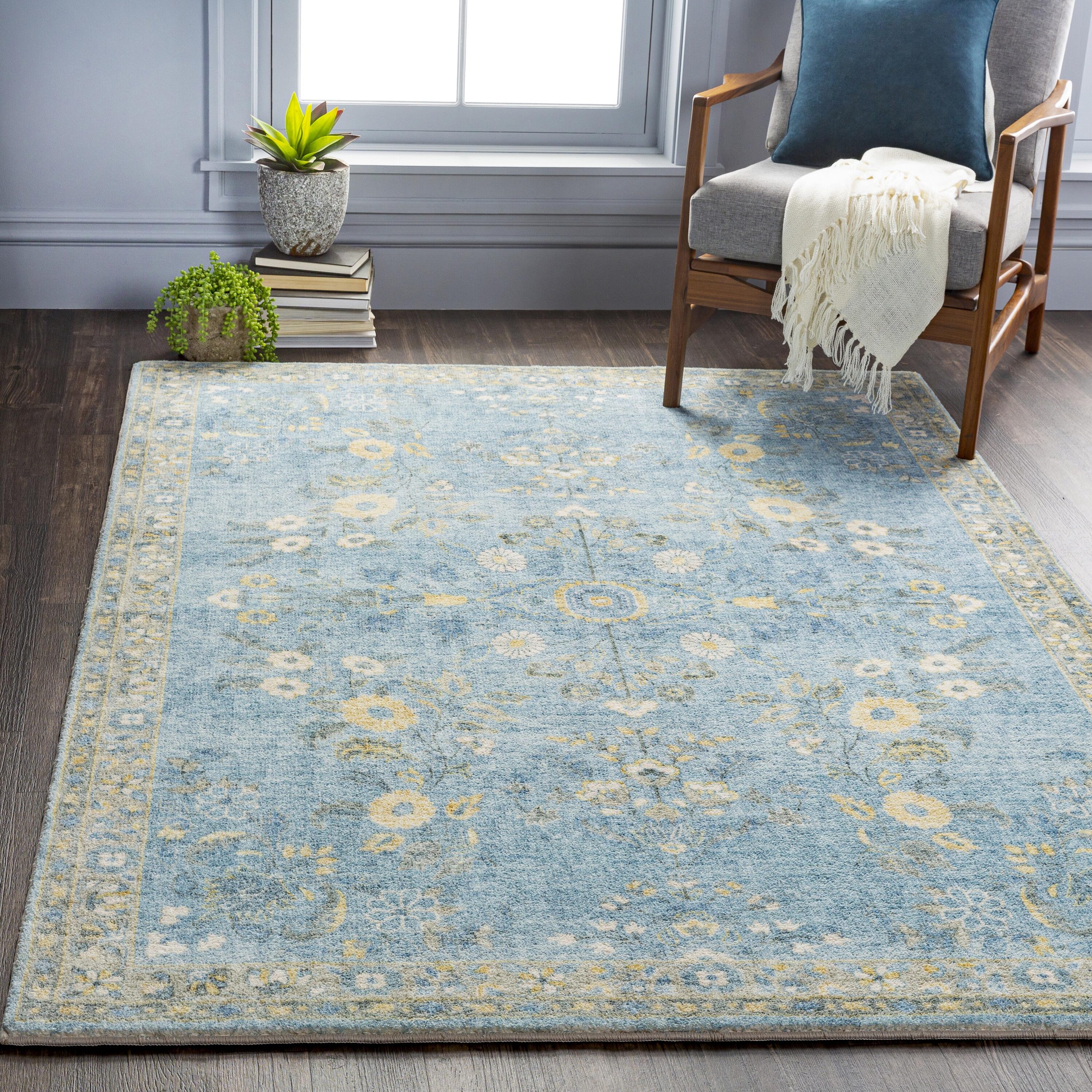 Livabliss ERN2311-264 Erin 2 x 4 (ft) Polyester Denim Rectangular Indoor Vintage Area rug