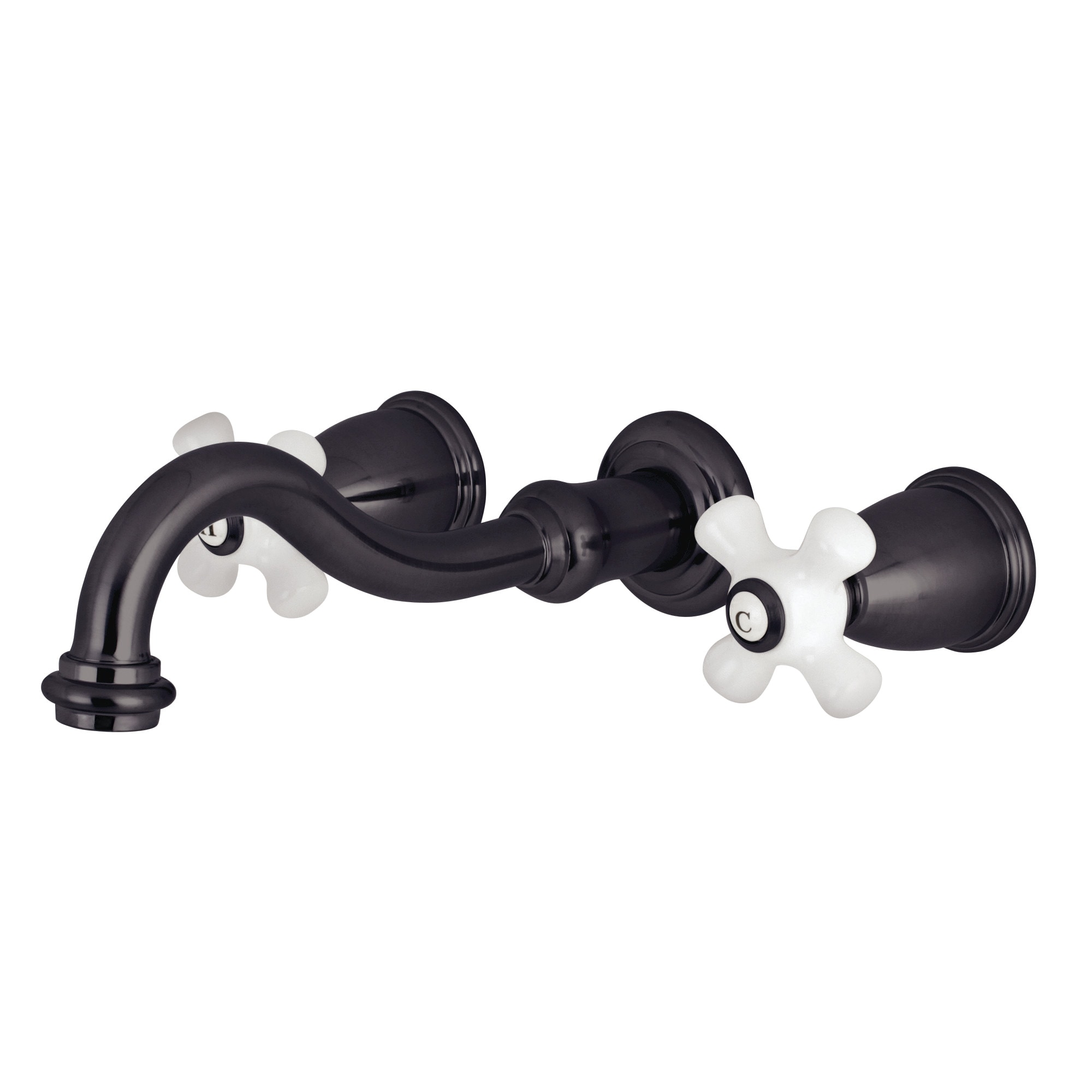 Kingston Brass WLKS3025PX Restoration Oil-rubbed bronze 2-handle Wall-mount Low-arc Bathtub Faucet ( Valve Included )