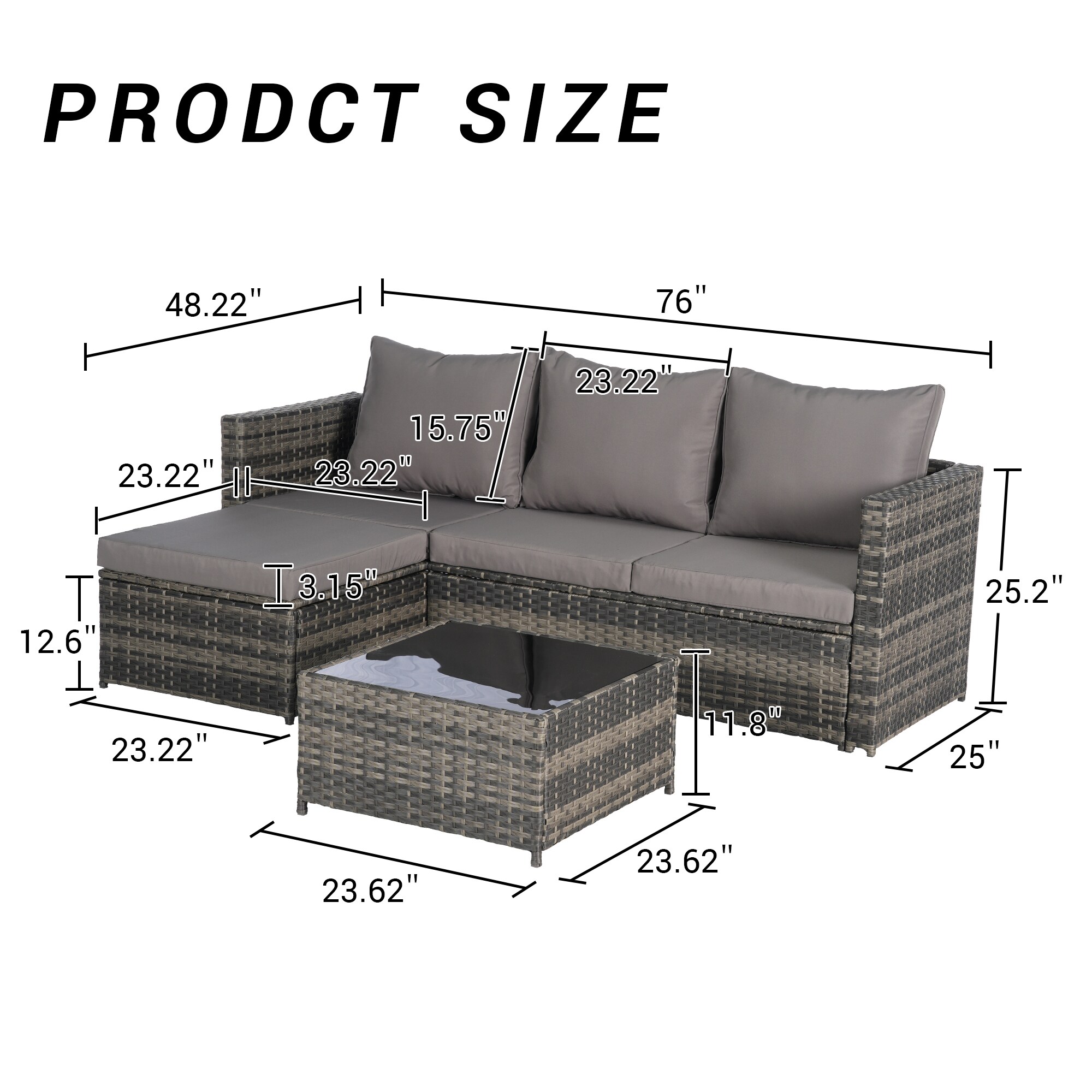 SINOFURN SYB670035GY Patio-Sofas-Daybeds - View #7