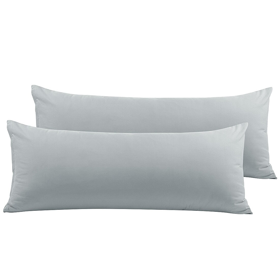 Unique Bargains Body Pillow Covers - 110 Gsm Brushed Microfiber - Zipper Closure - 2pcs - Soft and Breathable Pillow Cases (20 Inchx54 Inch) Light Grey