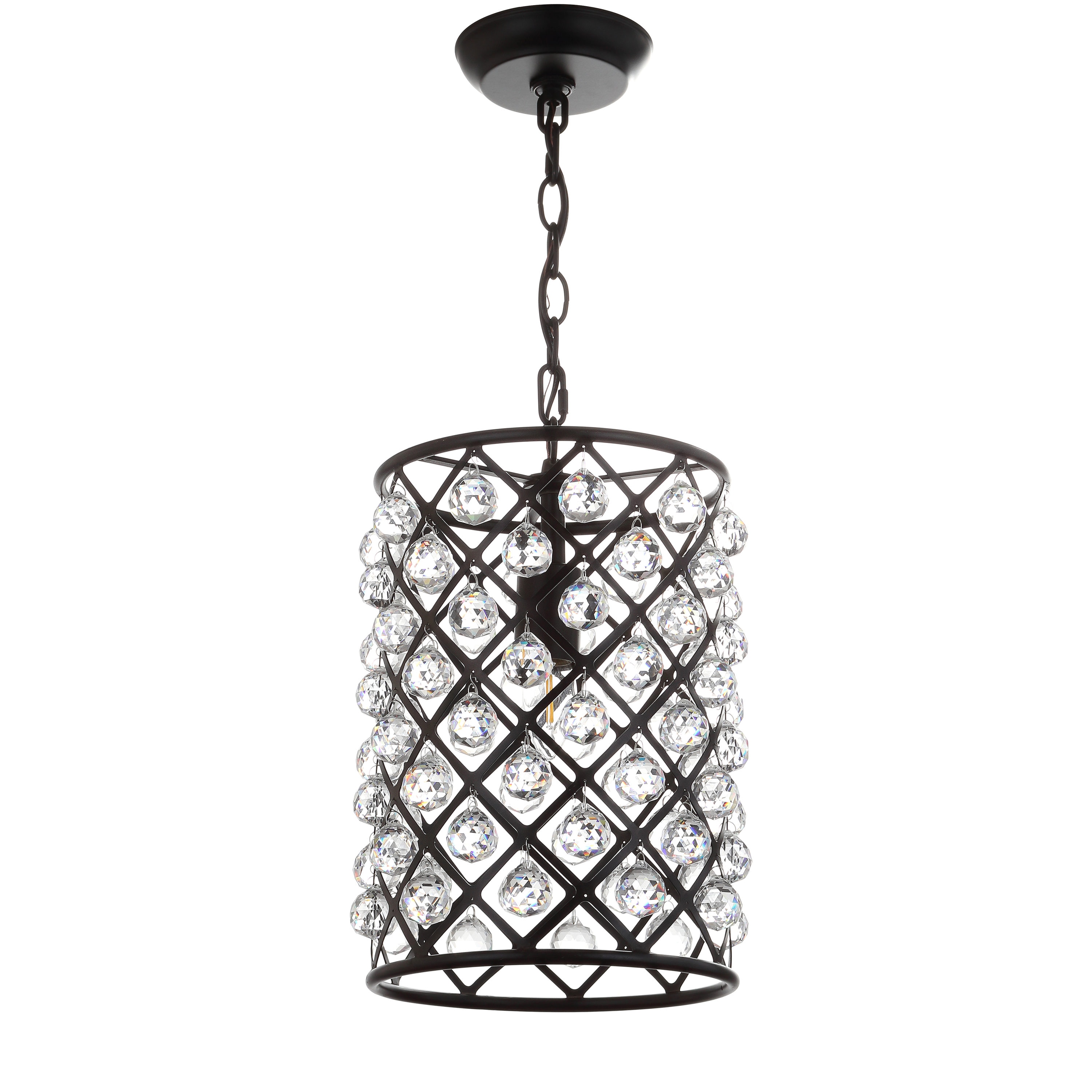 Gabrielle 10" Crystal and Bronze LED Pendant Light