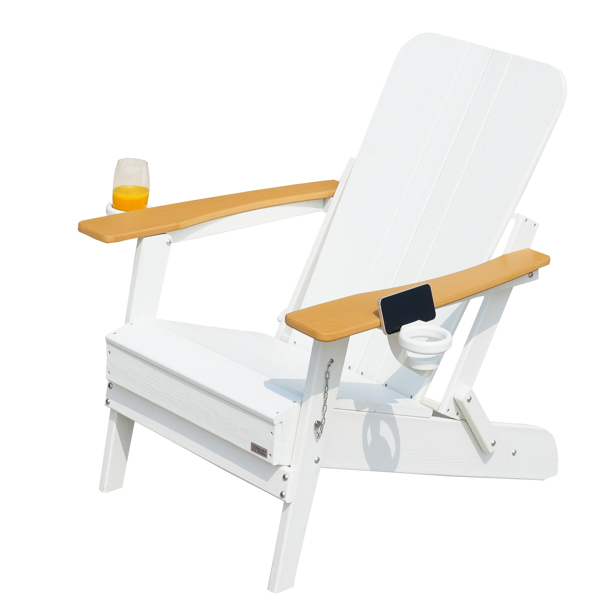 Direct Wicker DWC-011-WH Rosy white Wood Frame Stationary Conversation Chair with Solid Seat
