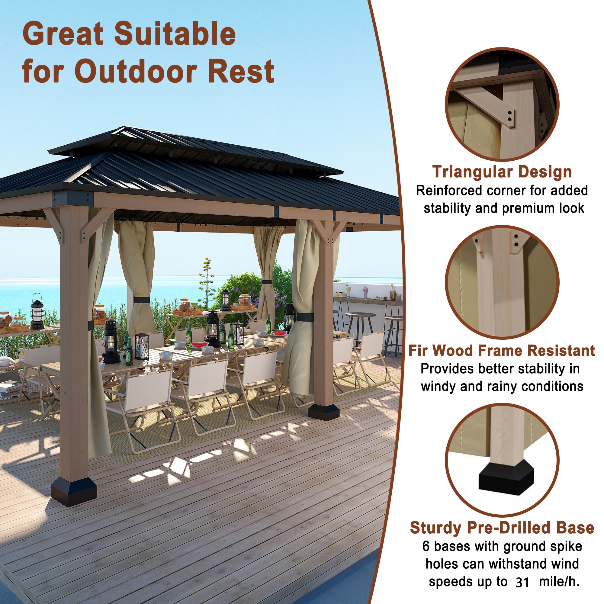 Dimakai DK-O122014090 Wood-Resin-Gazebos - View #4