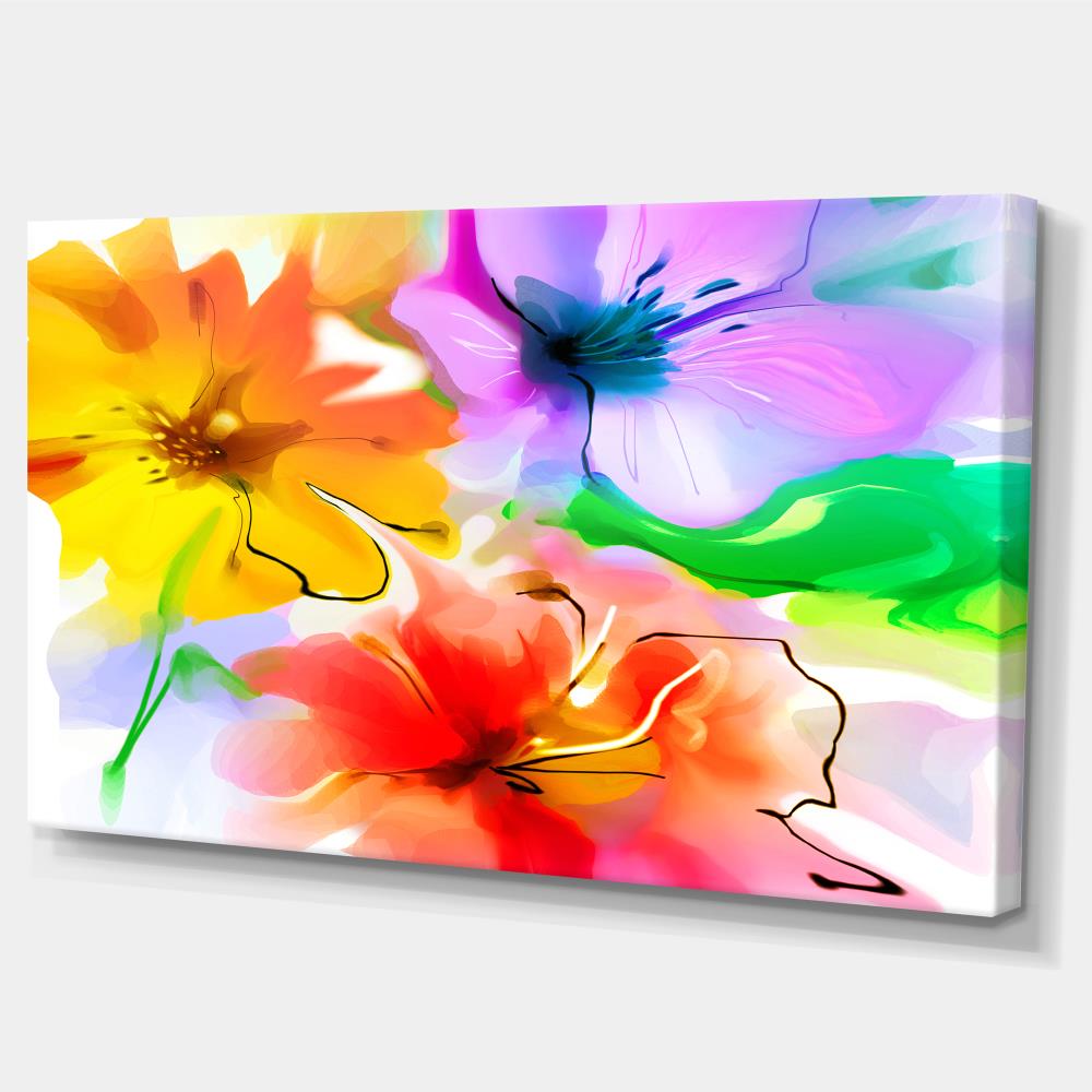 Designart 16-in H x 32-in W Floral Print on Canvas at Lowes.com