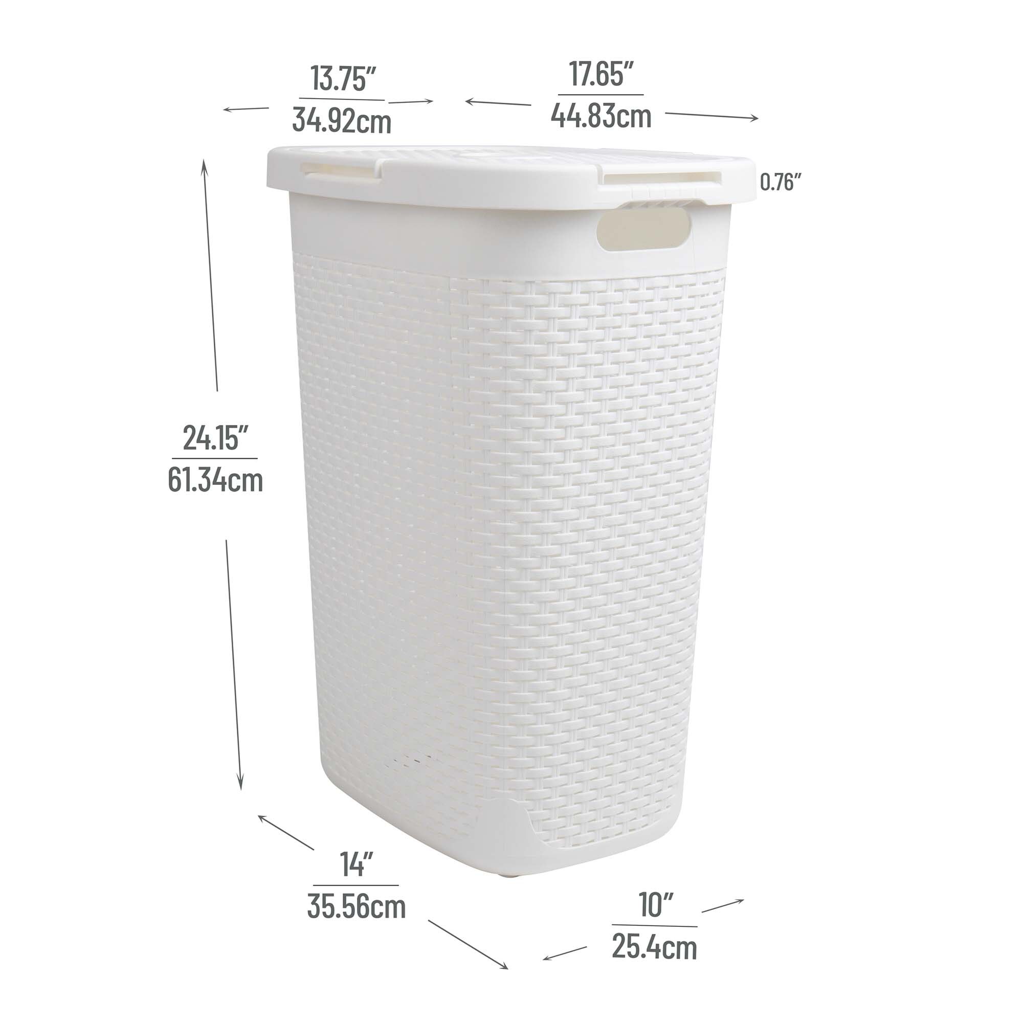 Mind Reader 60 Liter Laundry Basket - White