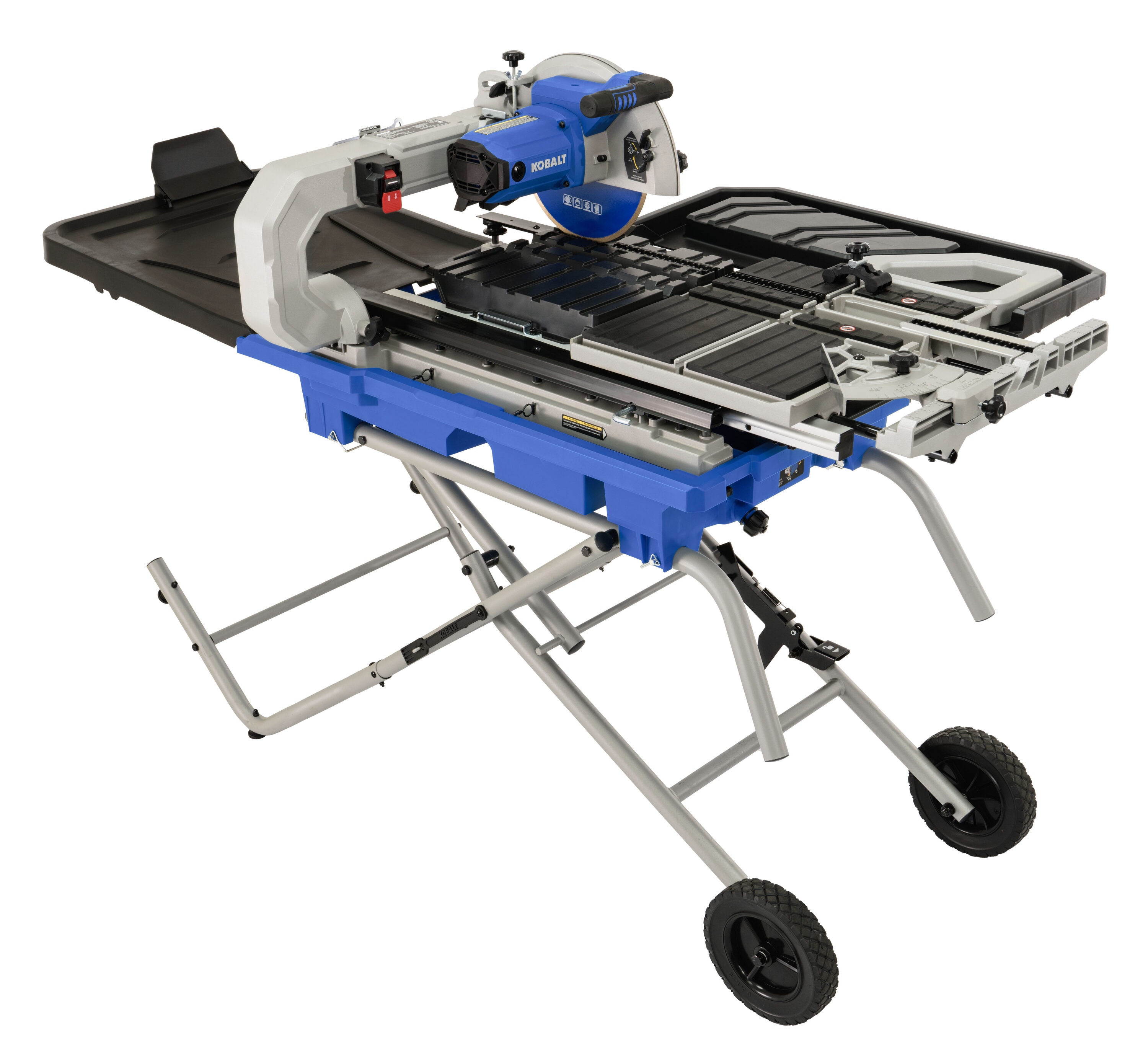 15-Amp 10-in-Blade Corded Sliding Table Tile Saw with Stand Rubber | - Kobalt SC2502LW
