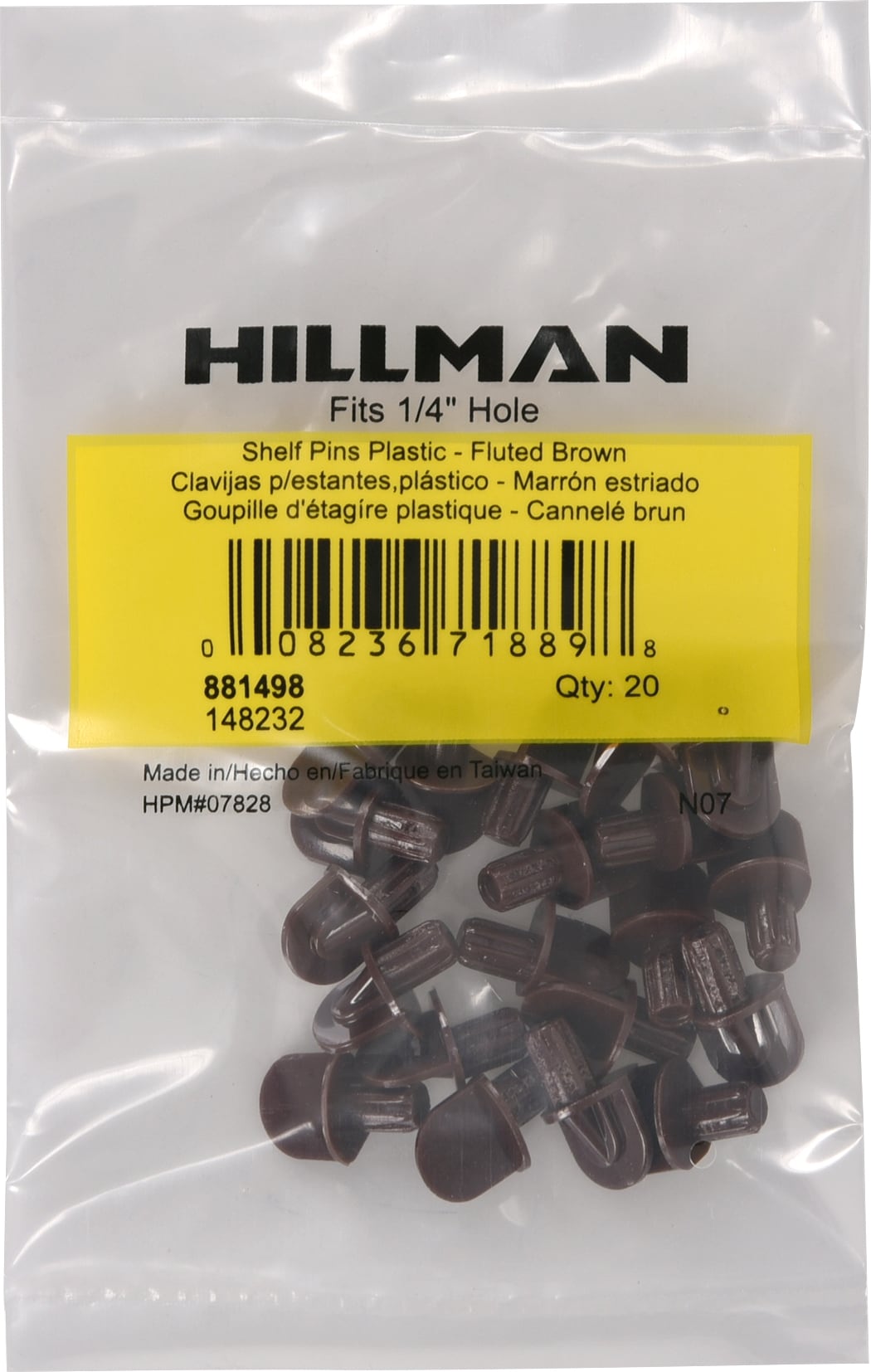 Hillman 0.3125-in L x 0.1969-in W x 0.3125-in D Shelf Pins (4-Pack)