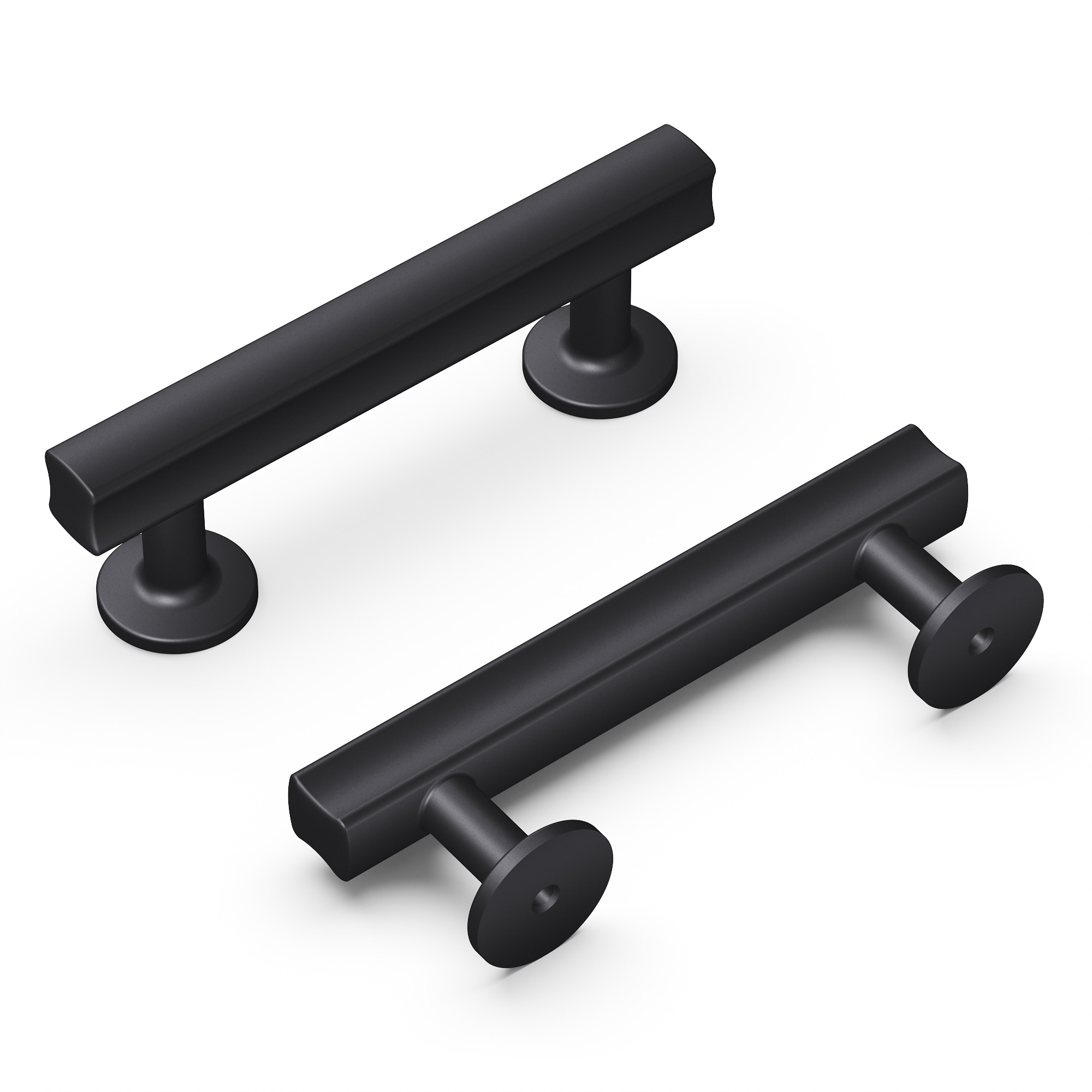 Hickory Hardware H077880MB Woodward 3-in , 76mm Center to Center Matte Black Rectangular Bar