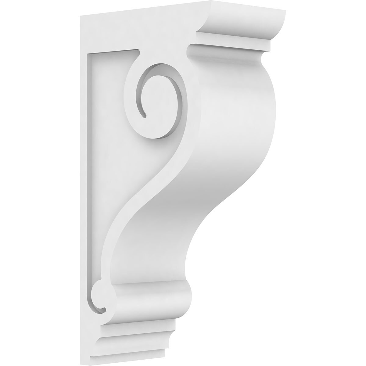 Ekena Millwork CORP05X10X20SCR 5-in x 10-in x 20-in Standard scroll Unfinished White PVC Paintable Corbel