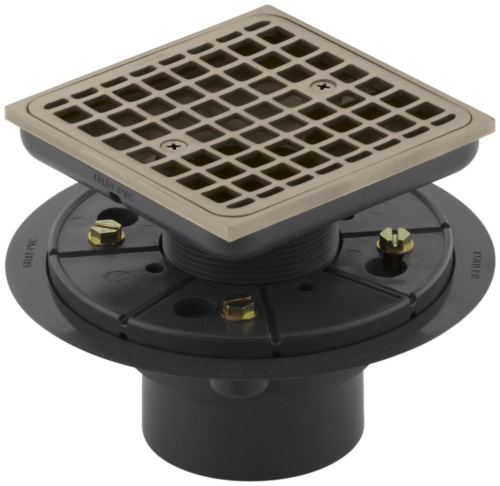 KOHLER 9136-BV Square Design Tile-In Shower Drain, Vibrant Brushed Bronze