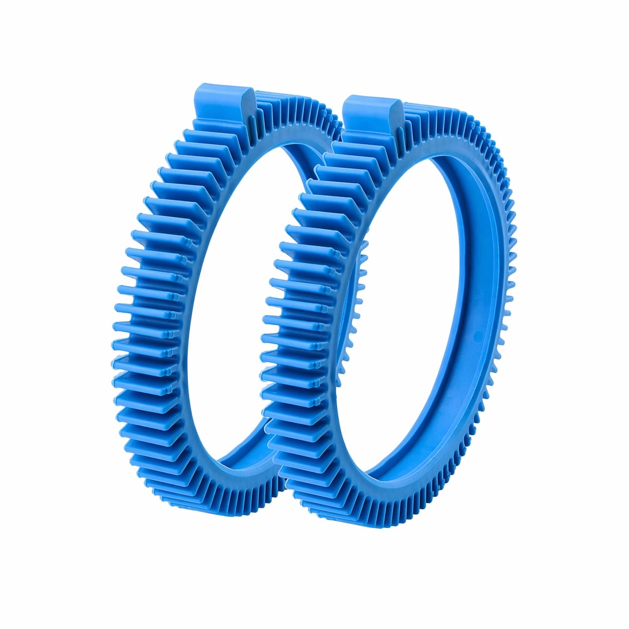 Aoibox  2 Pack Blue Front Tire Kit for Pool Cleaners with Super Hump Rubber Tires 7 7in OD 6 2in ID 0 9in Thick