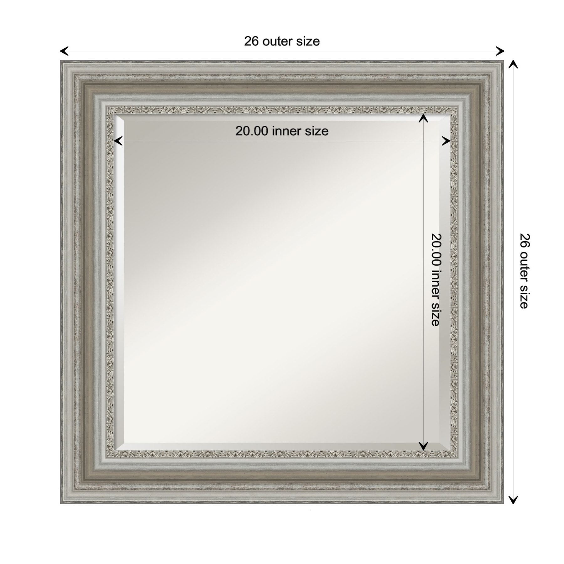 Parlor Silver Beveled Glass Bathroom Vanity Mirror