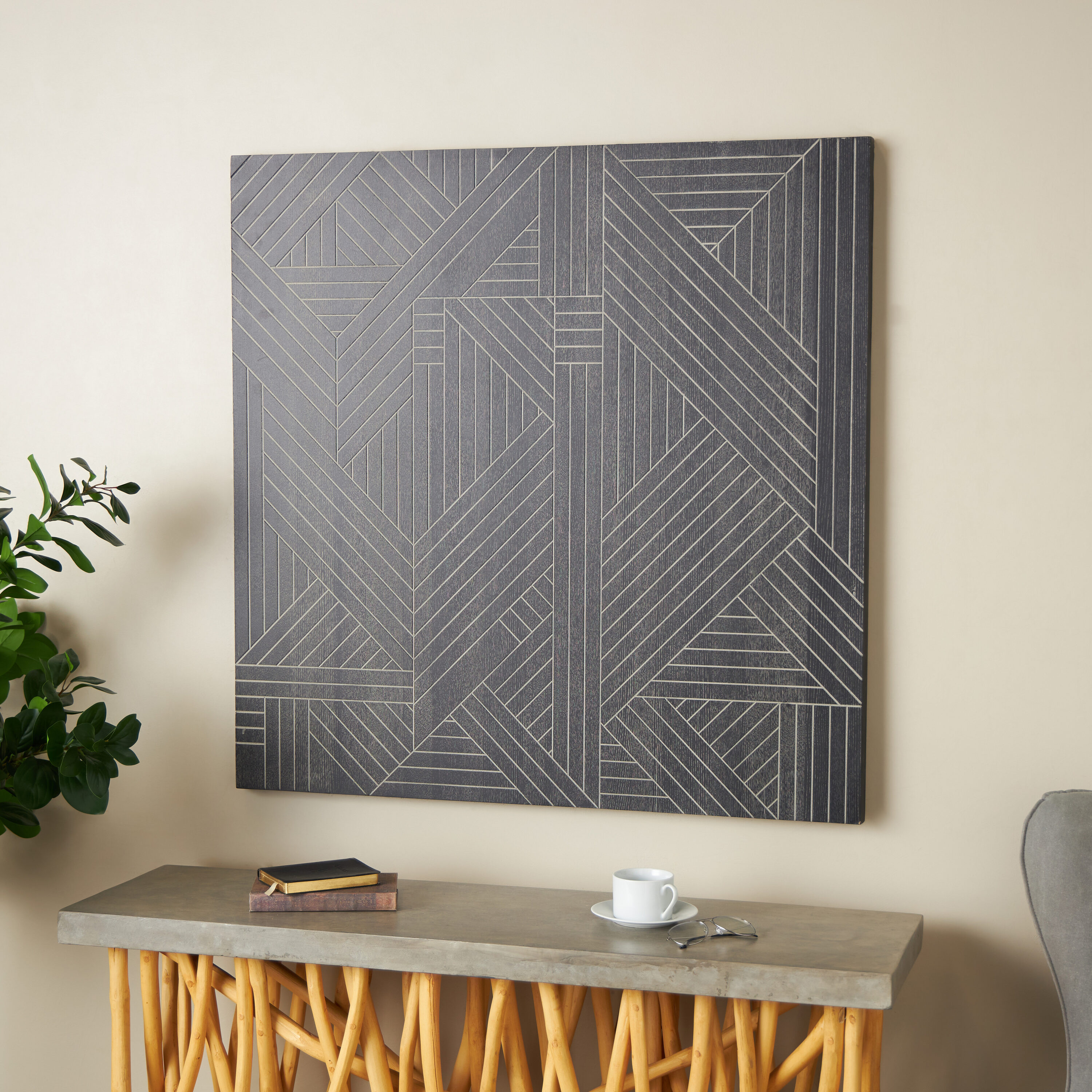 Grayson Lane 54664 39.3 W x 39.3 H Wood Linear Abstract Wall sculpture