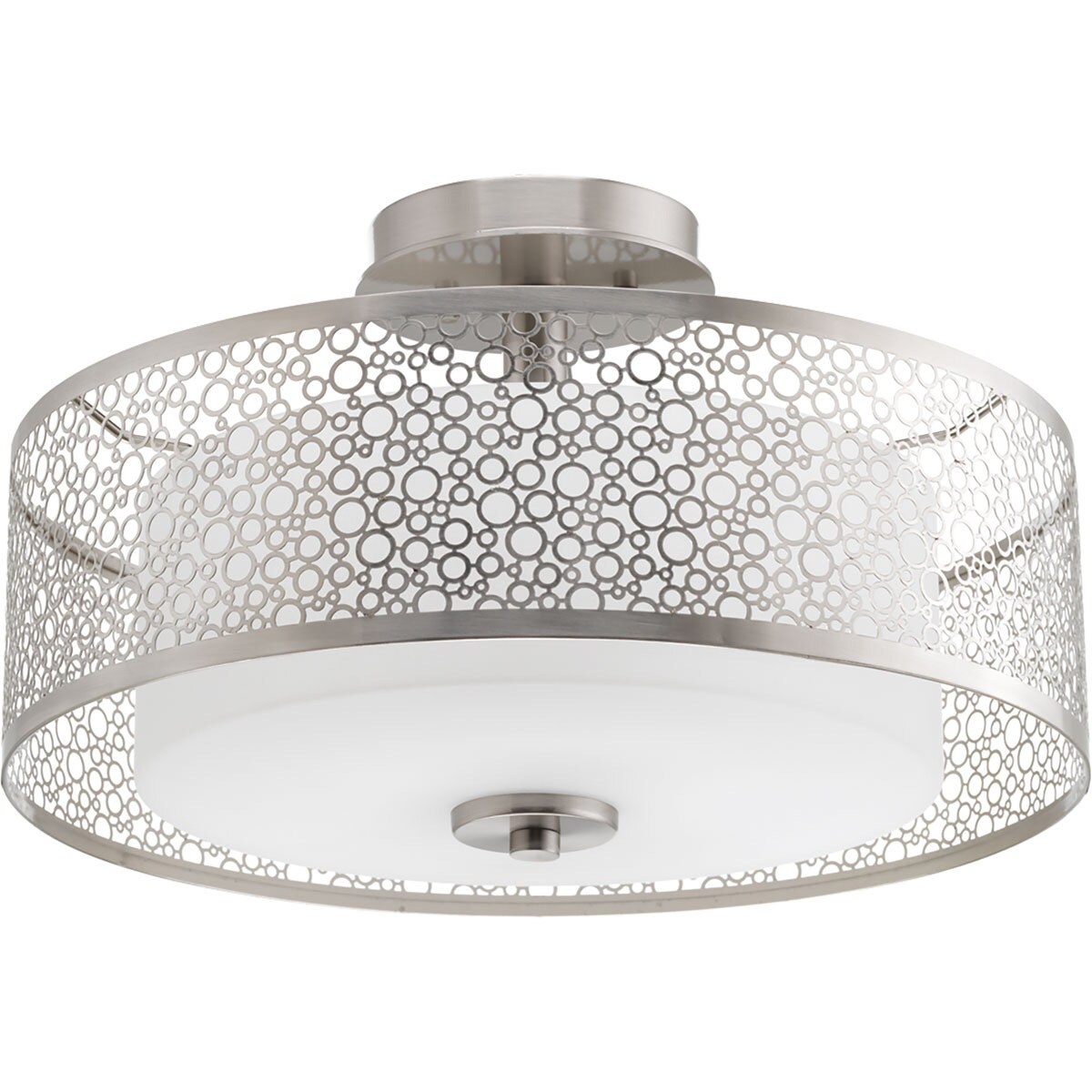 Progress Lighting P3565-09 Mingle 2-Light 16-in Brushed Nickel Flush Mount Light