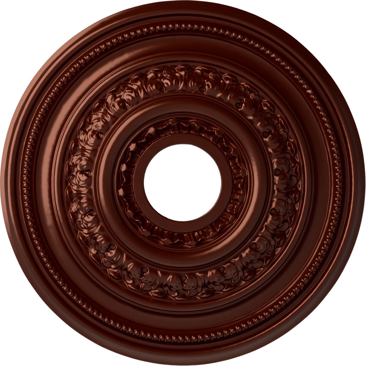 Ekena Millwork CM17OLACS Orleans 17.625-in W x 17.625-in L Painted Antique Copper Polyurethane Whole Ceiling Medallion