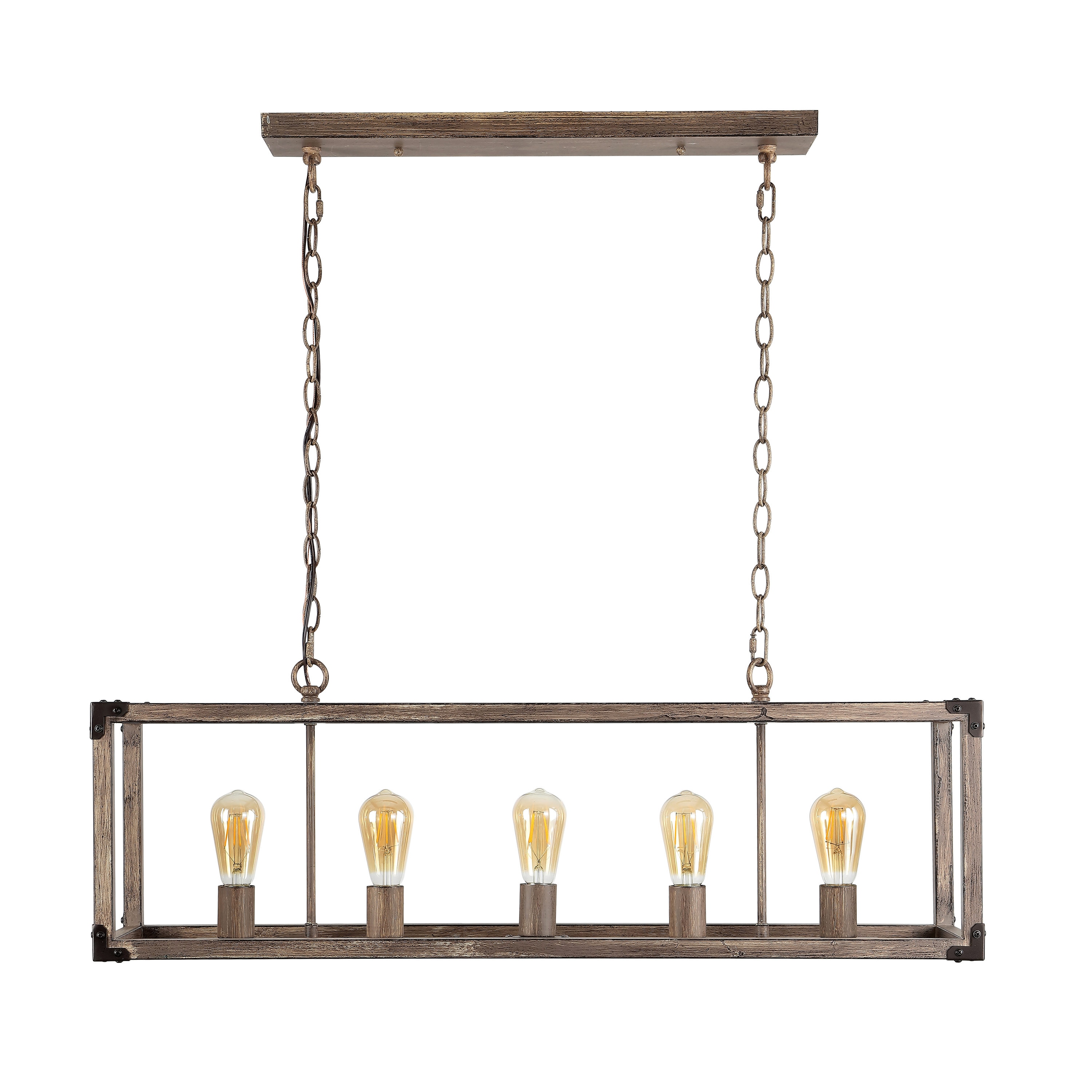 Magnolia Rustic 36" 5-Light Farmhouse LED Pendant in Oil-Rubbed Bronze