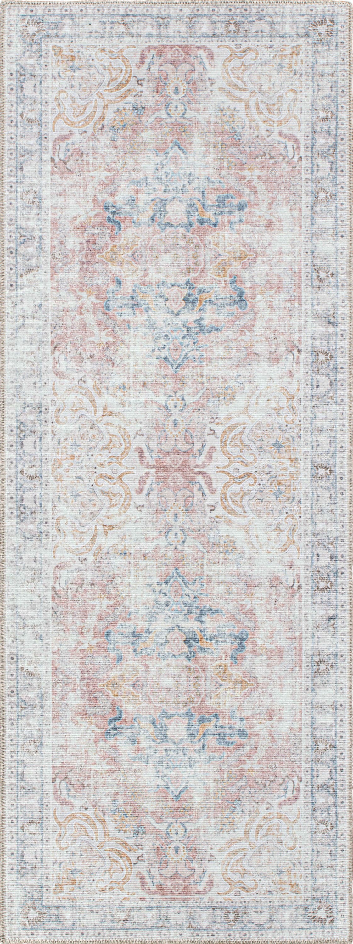 World Rug Gallery 5059RUST2X7 Somerville 2 x 7 (ft) Loomed Polyester Rust Rectangular Indoor Medallion Bohemian/Eclectic Machine washable Runner rug