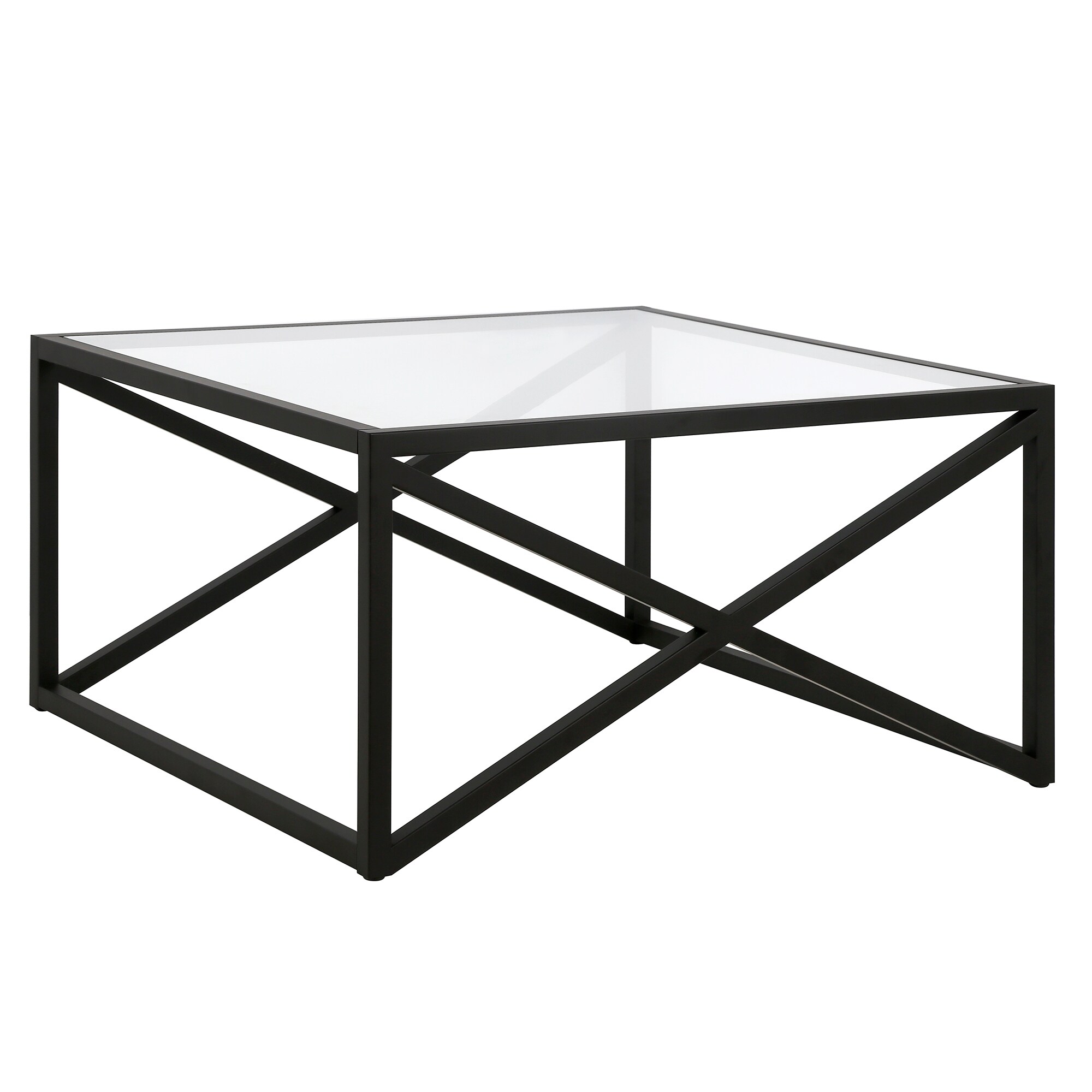 Hailey Home CT0860 Calix Blackened Bronze Glass Modern Coffee Table