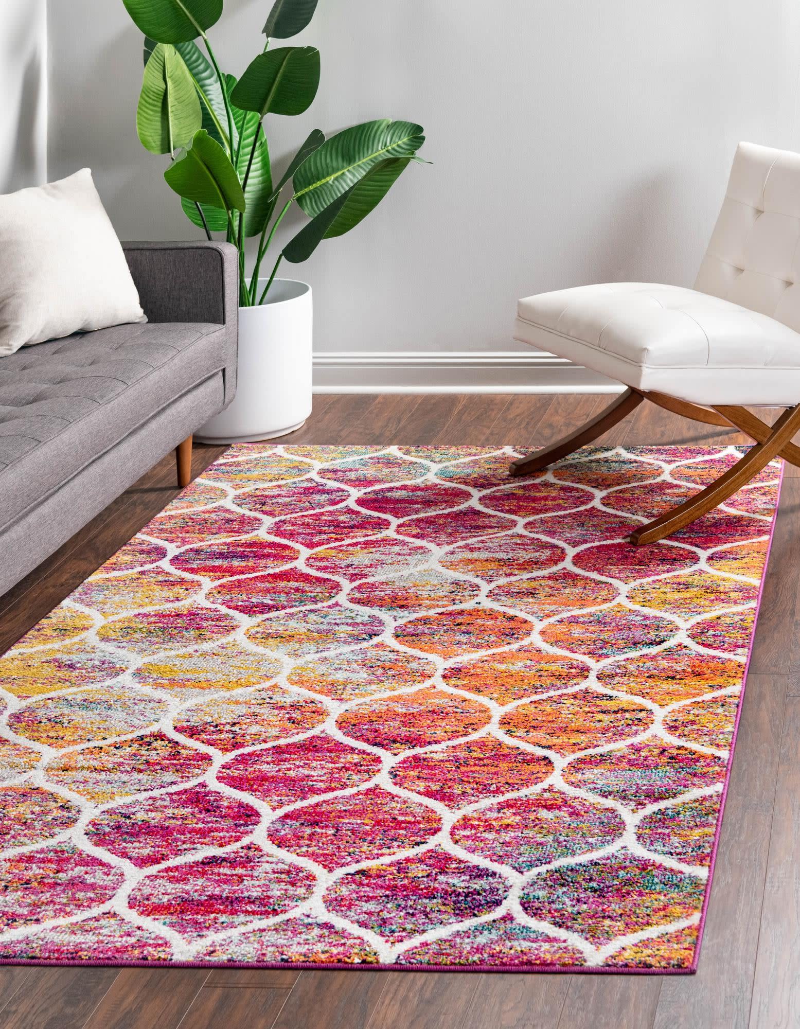 Unique Loom 3151690 Trellis Frieze 7 x 10 (ft) Loomed Polypropylene Multi Rectangular Indoor Trellis Area rug