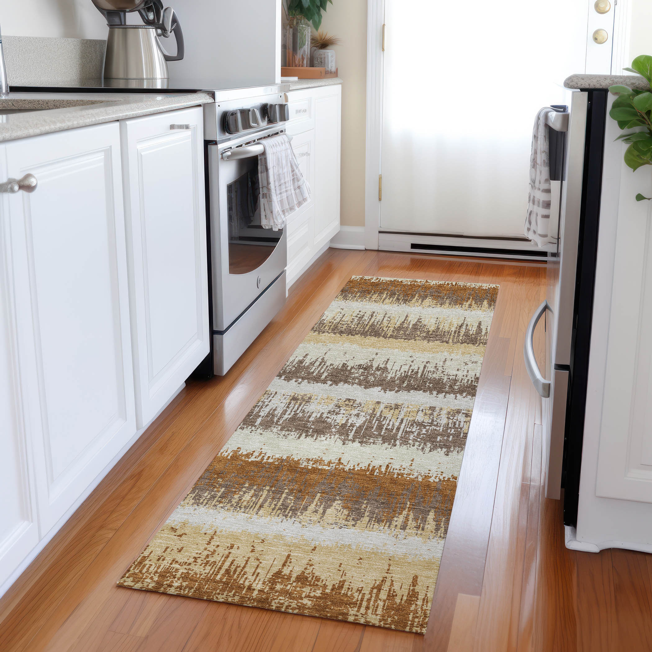 Addison Rugs ACN1013MO2X8 Chantille ACN1013MO 2 x 7 (ft) Polyester Mocha Rectangular Indoor/Outdoor Geometric Machine washable Runner rug