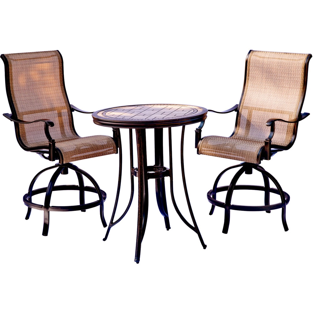 Hanover MONDN3PC-BR Monaco 3-Piece Bronze Patio Dining Set with Tan