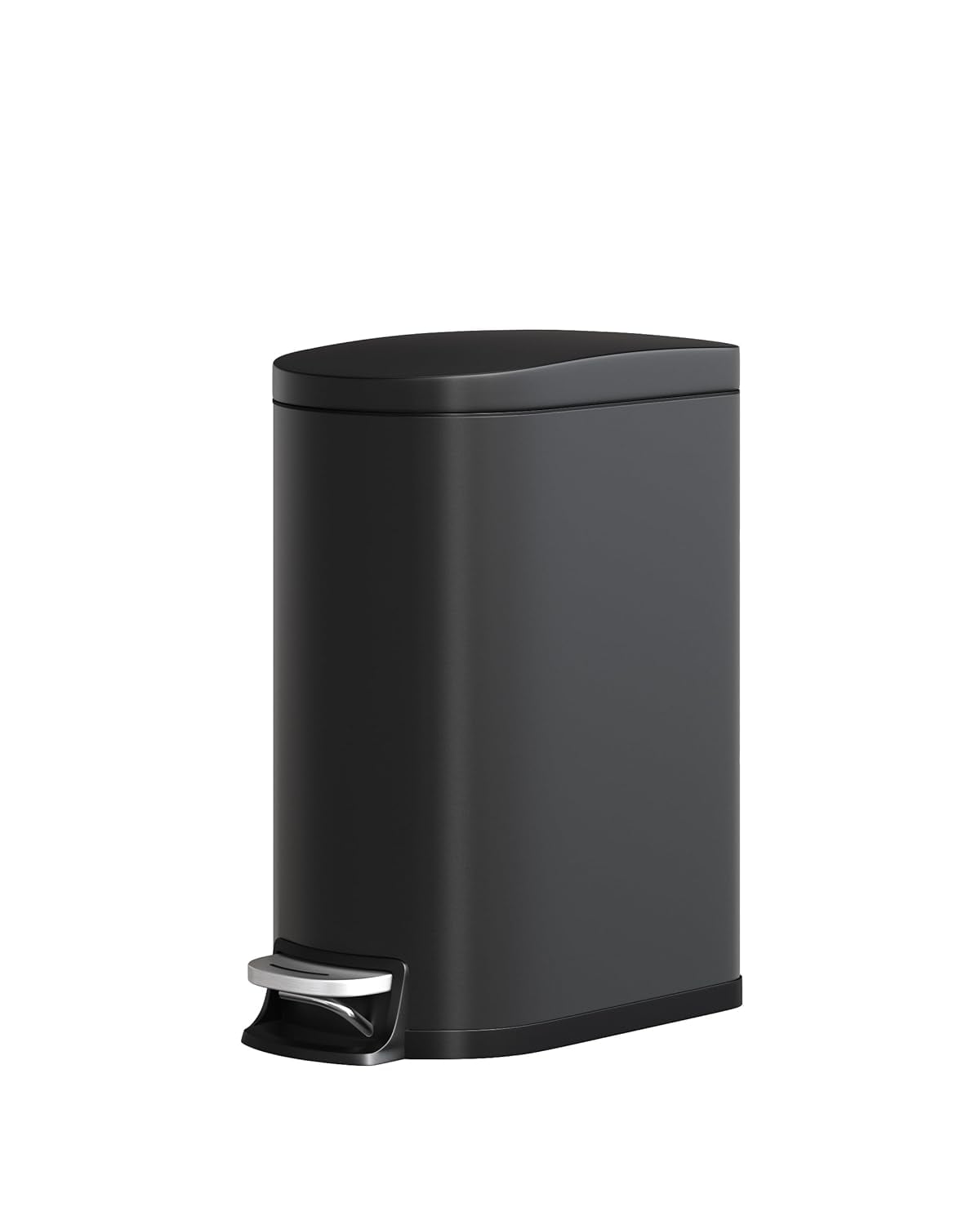 Garvee  13 Gallon Black Stainless Steel Kitchen Trash Can with Lid 18.7 Inch x 11.22 Inch Rust Proof Metal Trash Can with Soft Close Inner Bucket and Rear Handle for Home and Office