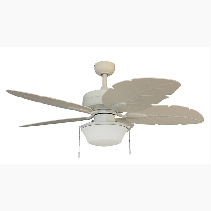 Harbor Breeze Waveport 52 In White Led, Ceiling Fan With Leaf Shaped Blades