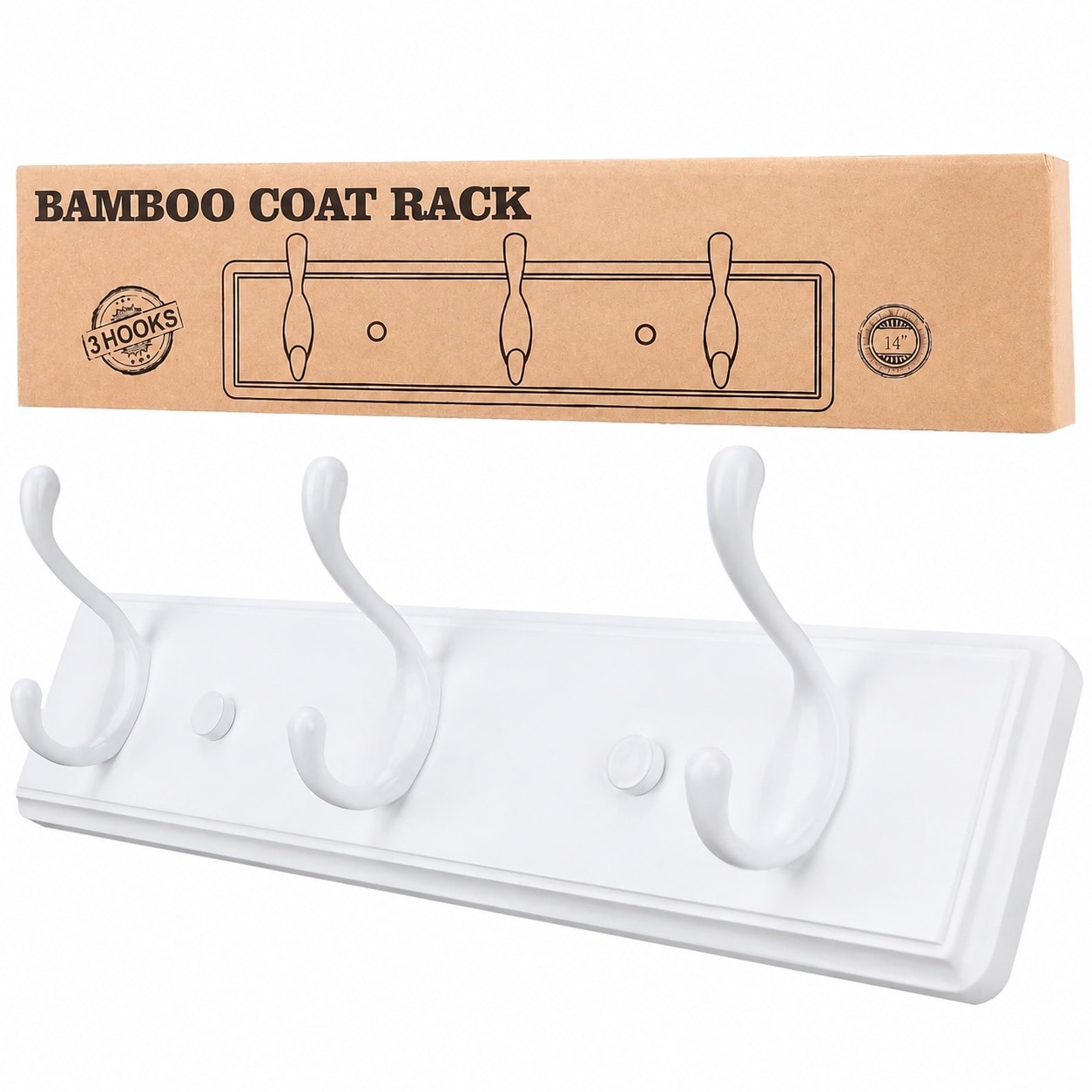 Ahfiwaso  Wooden Coat Rack Wall Mounted Organizer for Closet Entryway Hallway Foyer Bedroom Heavy Duty Double Hooks for Towels Bags Hats Jackets
