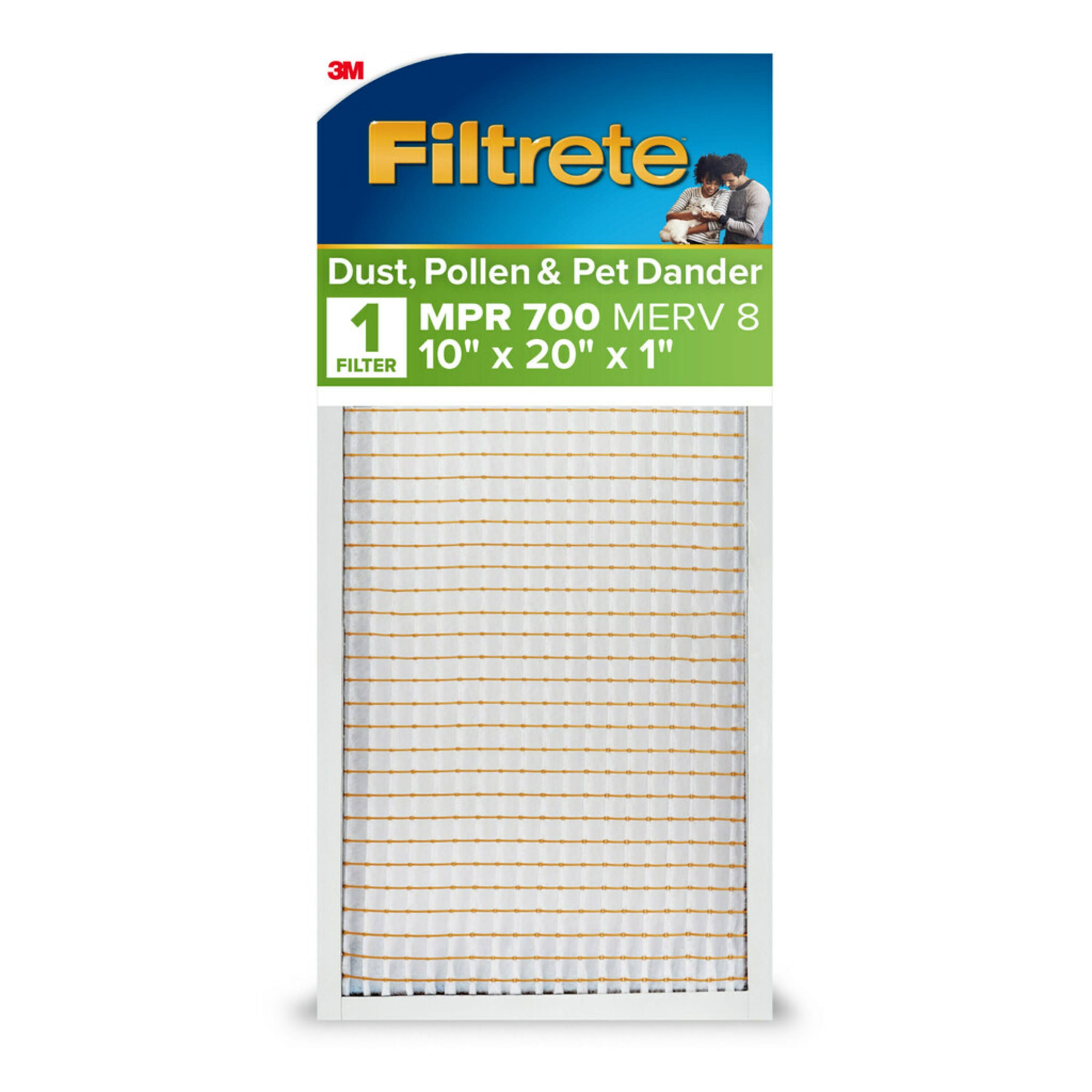 Filtrete 707-4 10-in W x 20-in L x 1-in MERV 8 700 MPR Dust, Pollen, and Pet Dander Reduction Electrostatic Air Filter