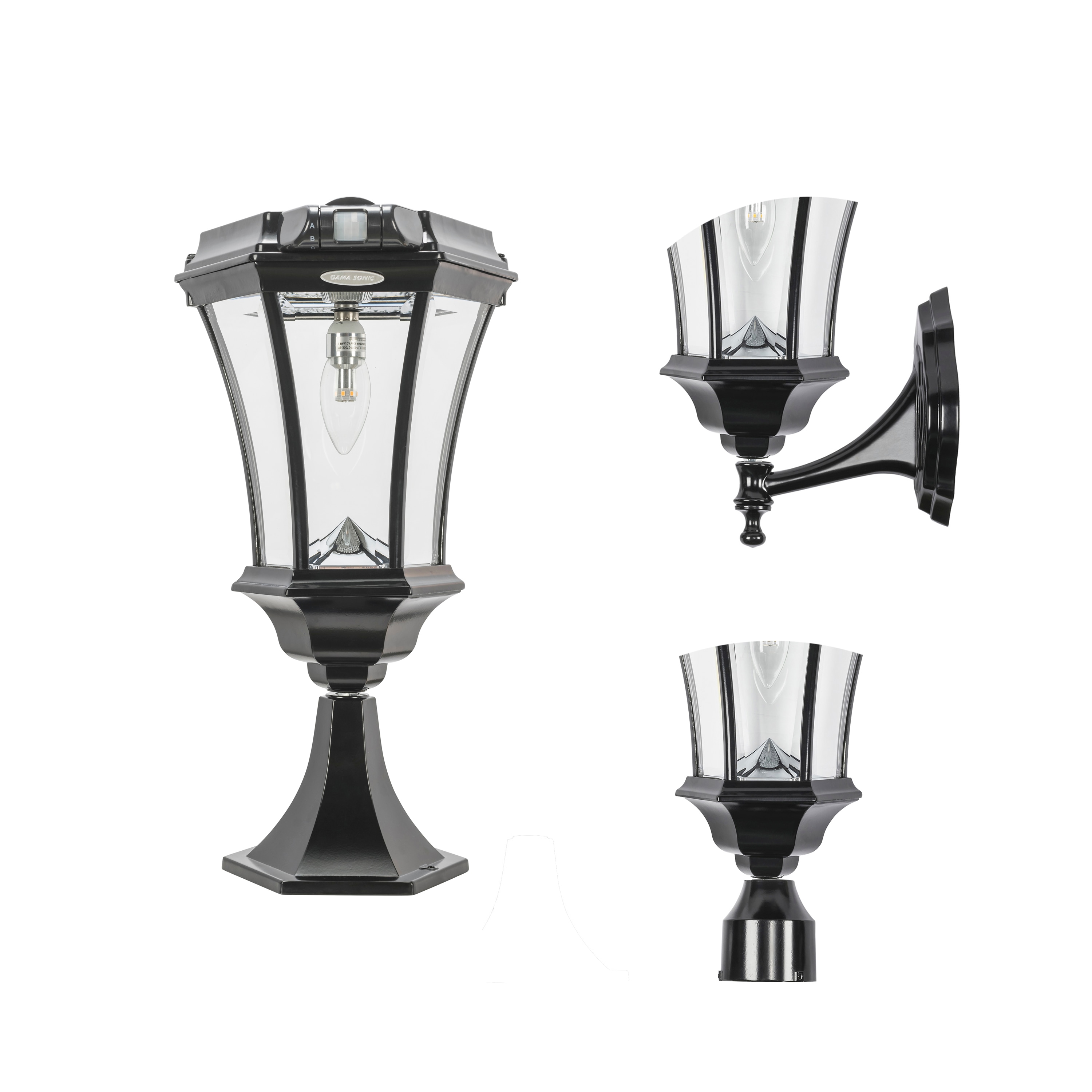 Flame Lantern - Water Glass - Photocell & Motion Sensor - WH