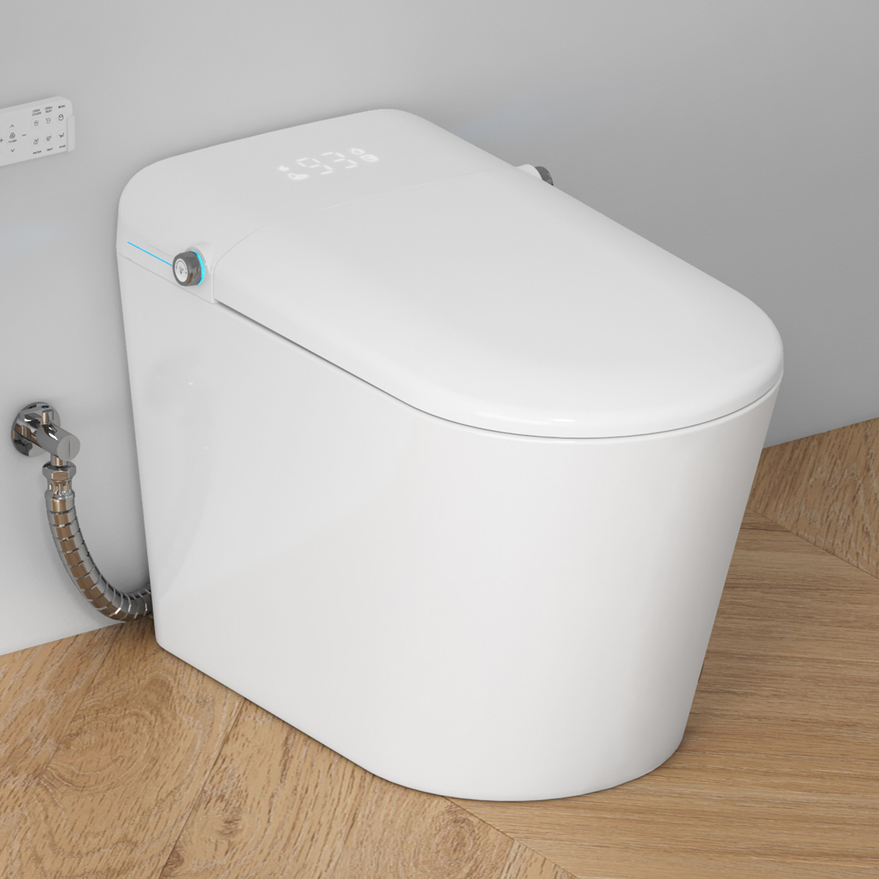 Eridanus ERI-ST200-P Achernar White Elongated Chair height Smart Soft Close 1-piece Bidet Toilet 12-in Rough-In 1.28 GPF