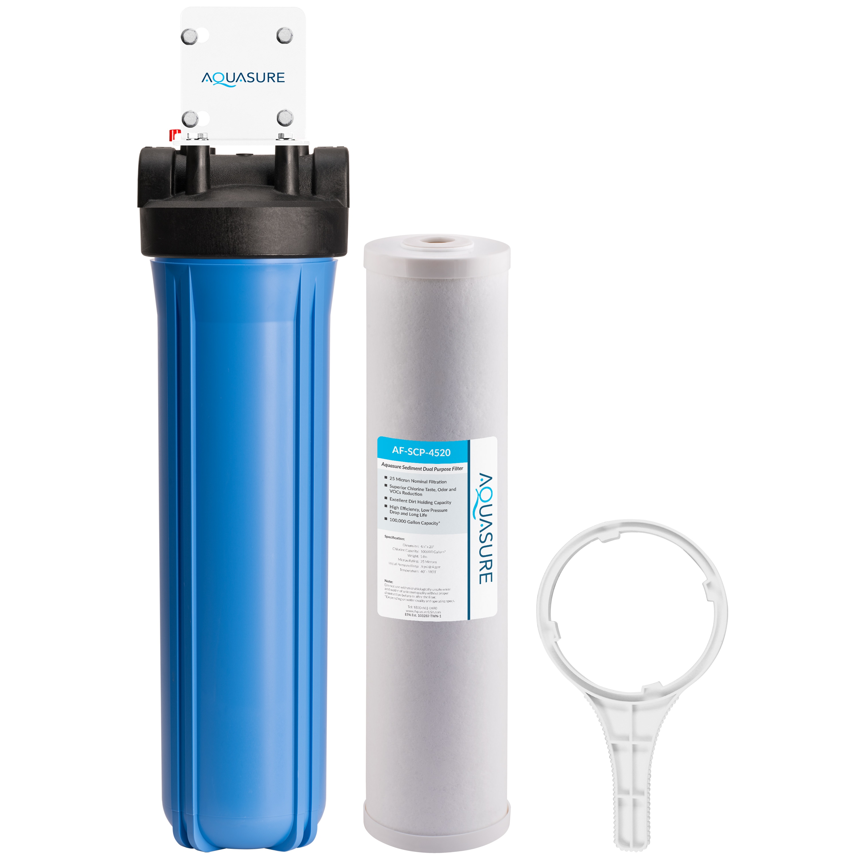 AQUASURE AS-F120SCP Fortitude V Single-stage 12-GPM GAC Soft water Whole House Water Filtration System
