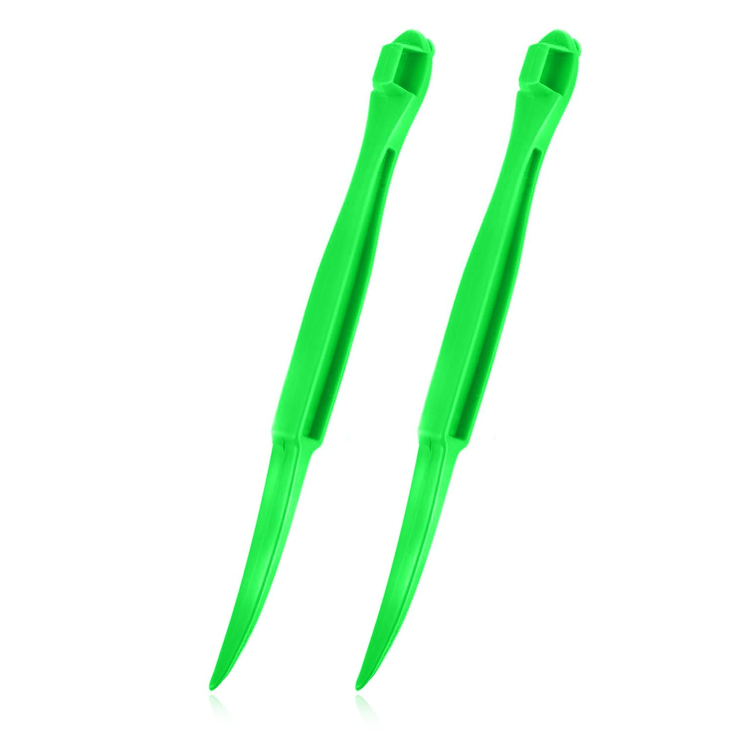 Aoibox  2 Piece Green Food Grade Plastic Orange Peeler Citrus Peel Cutter Kitchen Tool Set 8 07 x 2 01 x 0 39 Inch