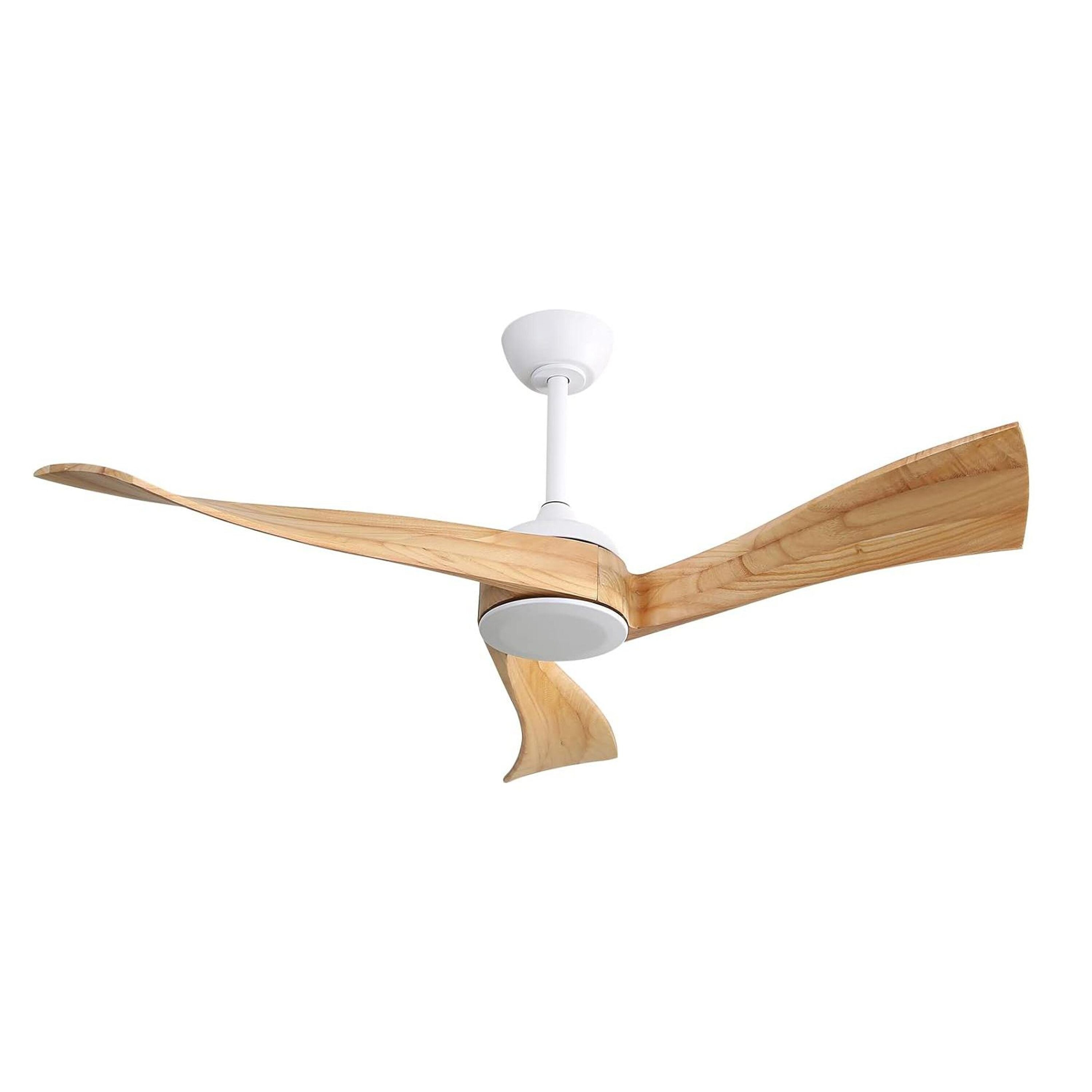 Bayfeve BFYH-6669 Adjustable Speed 52-in Outdoor White with Solid Wood Blades Ceiling Fan Without Light - Remote Included ( 3 -Blade )