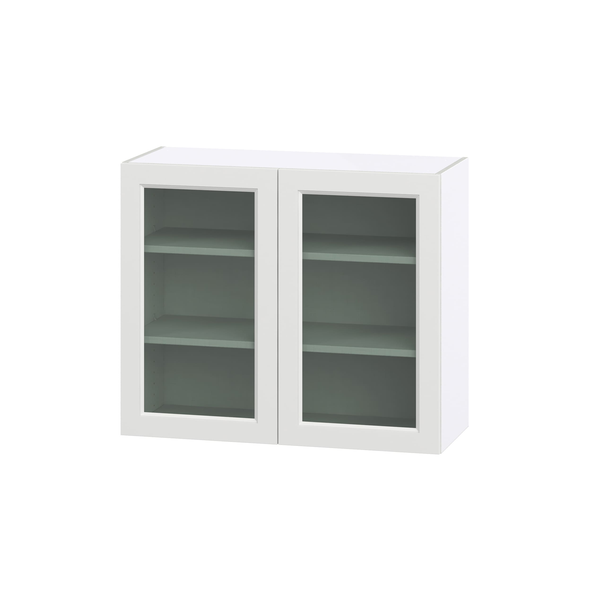 Hugo&Borg DSWG3630-RI Riviera 36-in W x 30-in H x 14-in D Bright White Wall Fully assembled Cabinet (Glass Panel Glass)