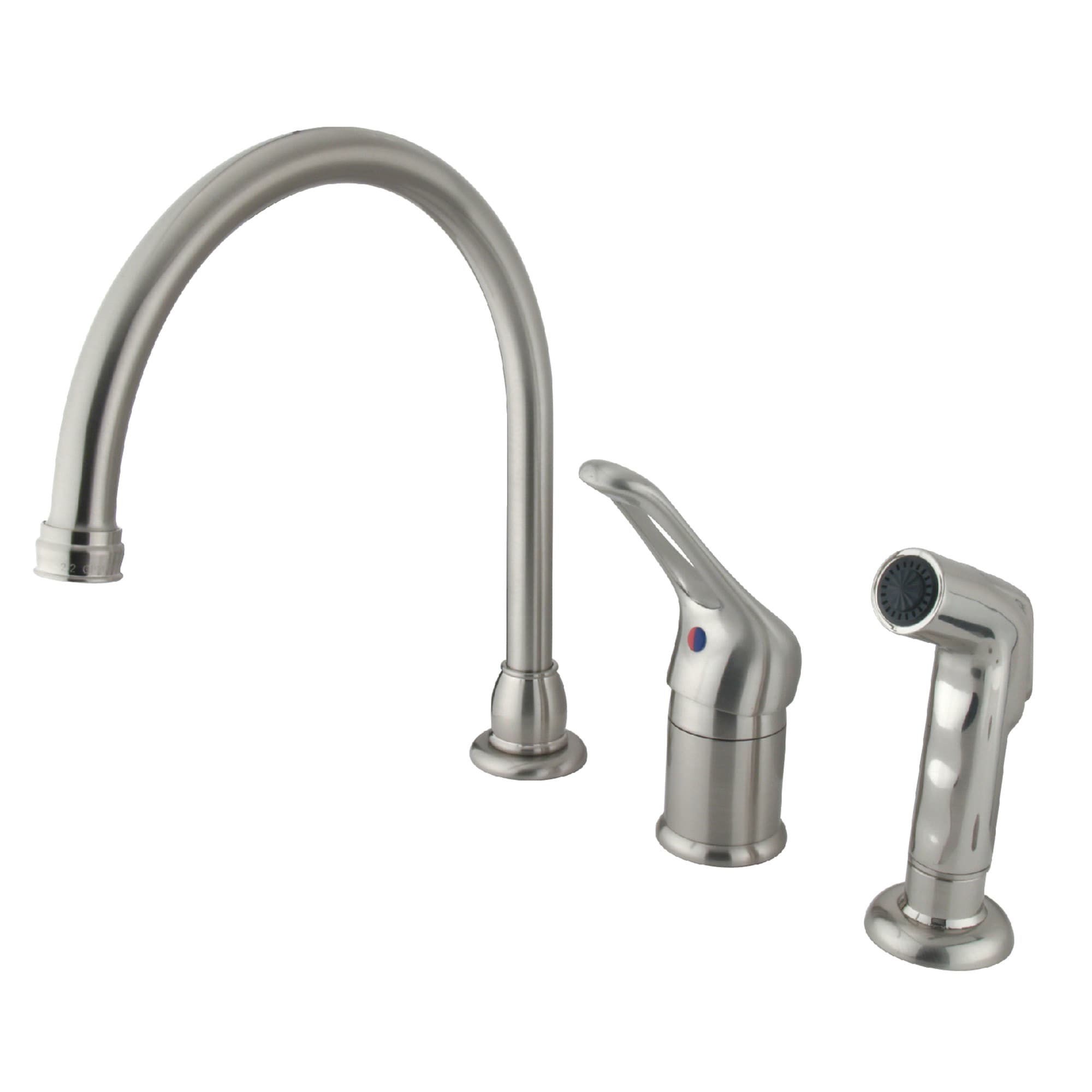 Elements of Design EB818 Satin nickel Single Handle Deck-mount Kitchen Faucet ( Side Sprayer Included )