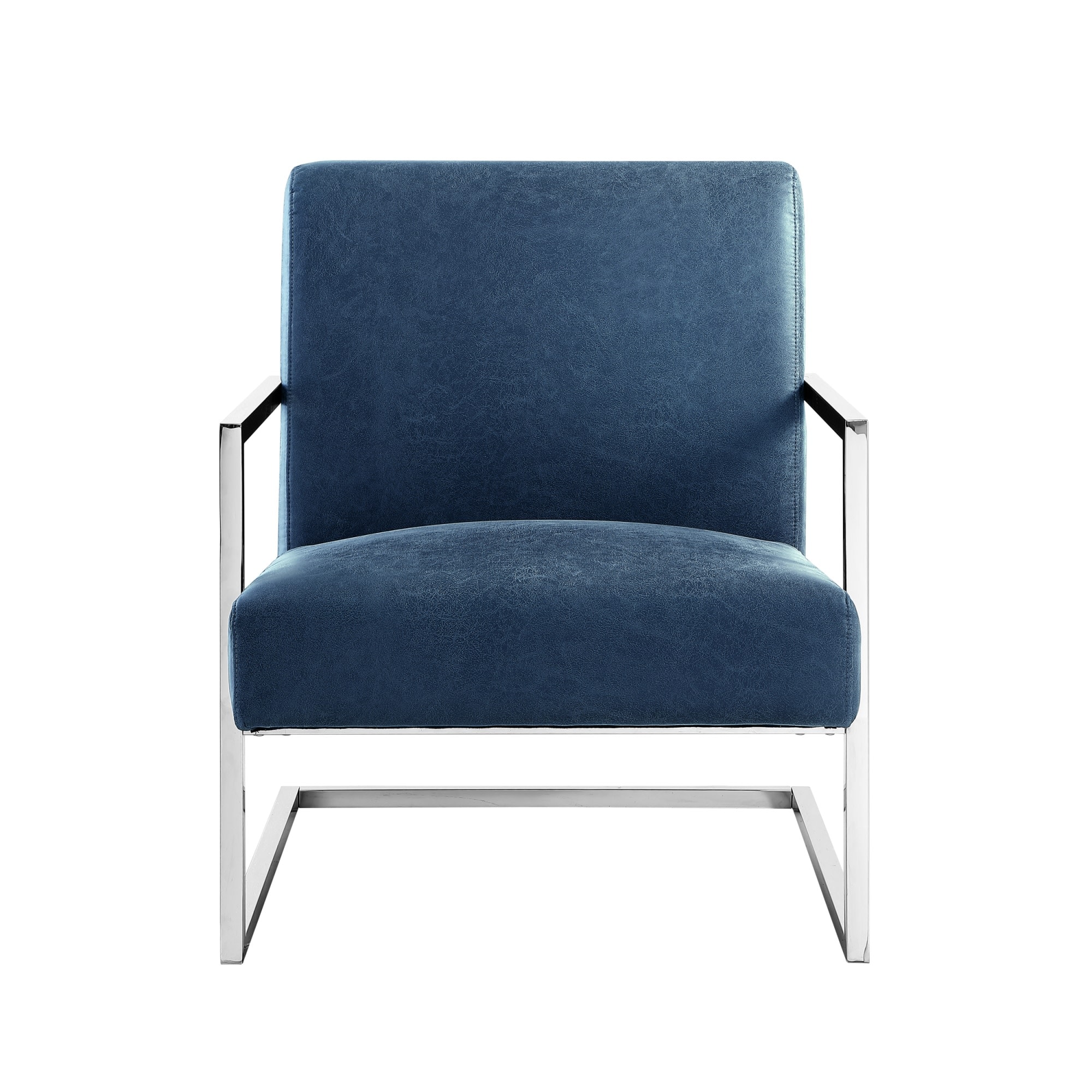Nicole Miller NAC104-01NY-LS Konnor Modern Navy/Chrome Faux leather Accent Chair