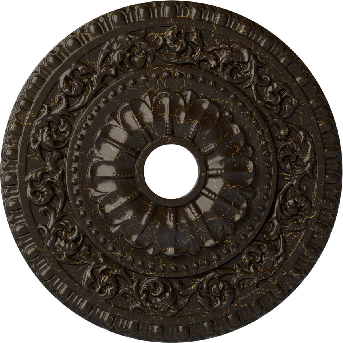 Ekena Millwork CM23VASHC Vaduz 23.5-in W x 23.5-in L Painted Stone Hearth Crackle Polyurethane Whole Ceiling Medallion