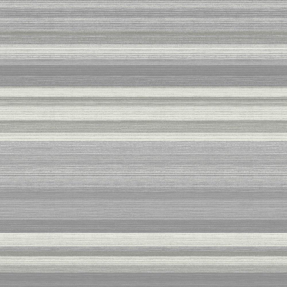 Advantage 2834-M1414 Metallic 56.4-Sq. Feet Grey Vinyl Stripes Unpasted Wallpaper