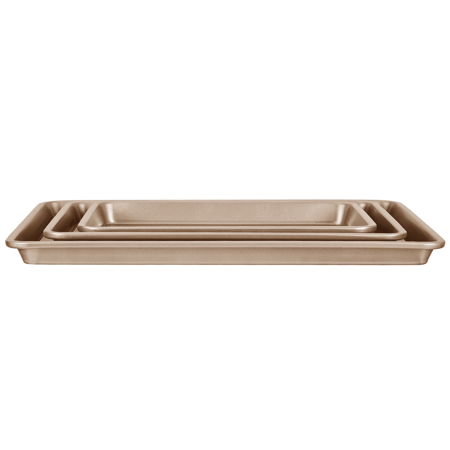 VEVOR SCTGKPTZ3JJS06628V0 Baking Pans Set 3-Piece Nonstick Carbon Steel Cookware Sheets and Trays Stackable Kitchen Oven Bakeware Cooking Sets with Silicone Handles Easy to Clean for Baking Cookie Cake Muffin Bread