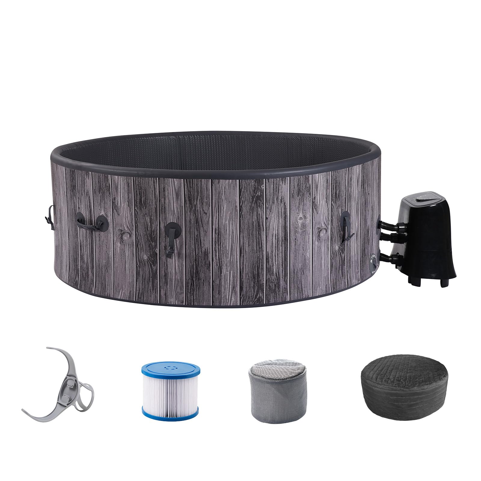 LTMATE LSLSHS001 130 Jet 6 -Person Inflatable Round Hot Tub (Cover Included)