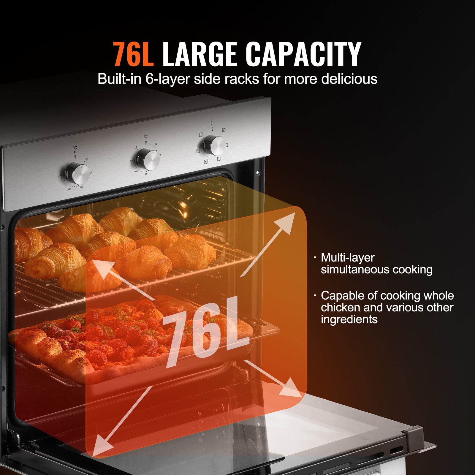 VEVOR QRSDKXJXK200MJKZOV7 Swall-Elec-Oven - View #4