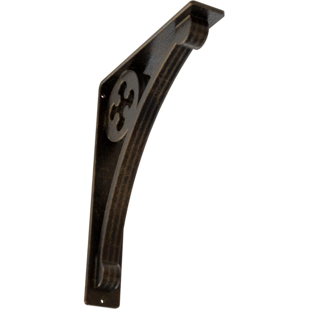 Ekena Millwork BKTM02X10X12TCRABS Crawley 10-in x 2-in x 12-in Antique brass Wrought iron Mounting bracket