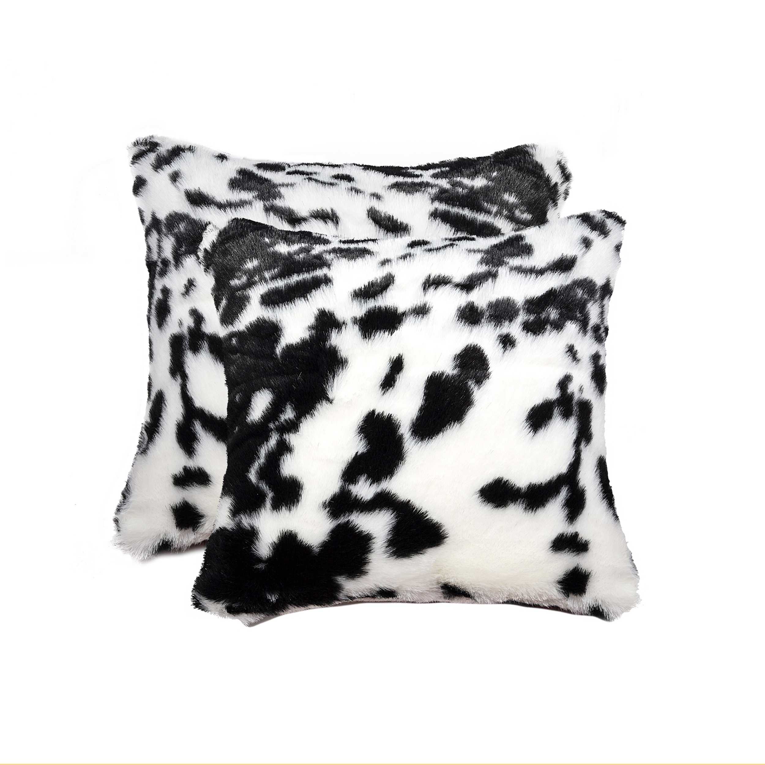 HomeRoots 317201 2 -Piece 18-in x 18-in Black and White Square Indoor Decorative Pillow