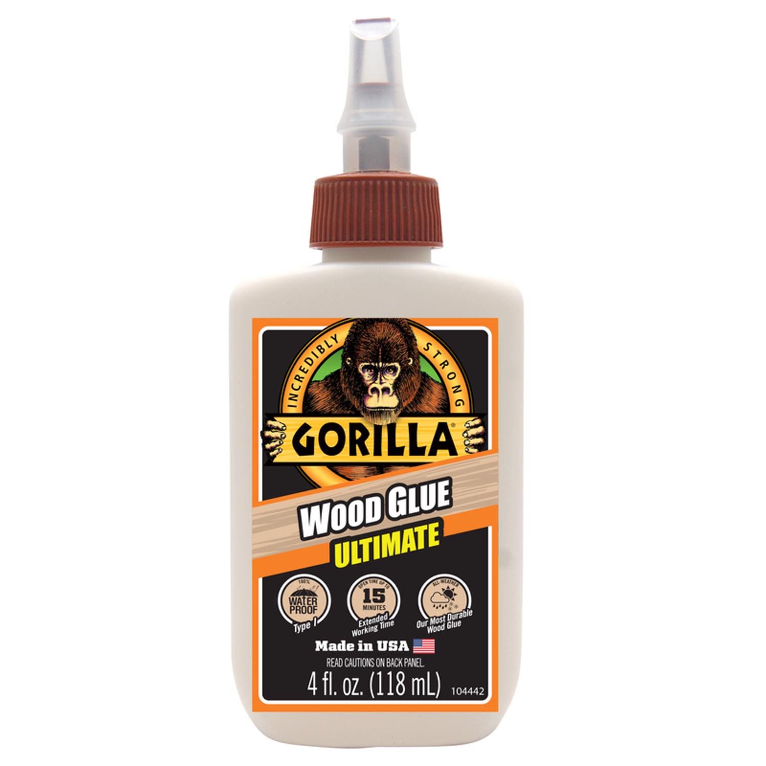Gorilla EJD1016474--6-1 Extra Strength Natural Wood Glue 4 oz Case of 6