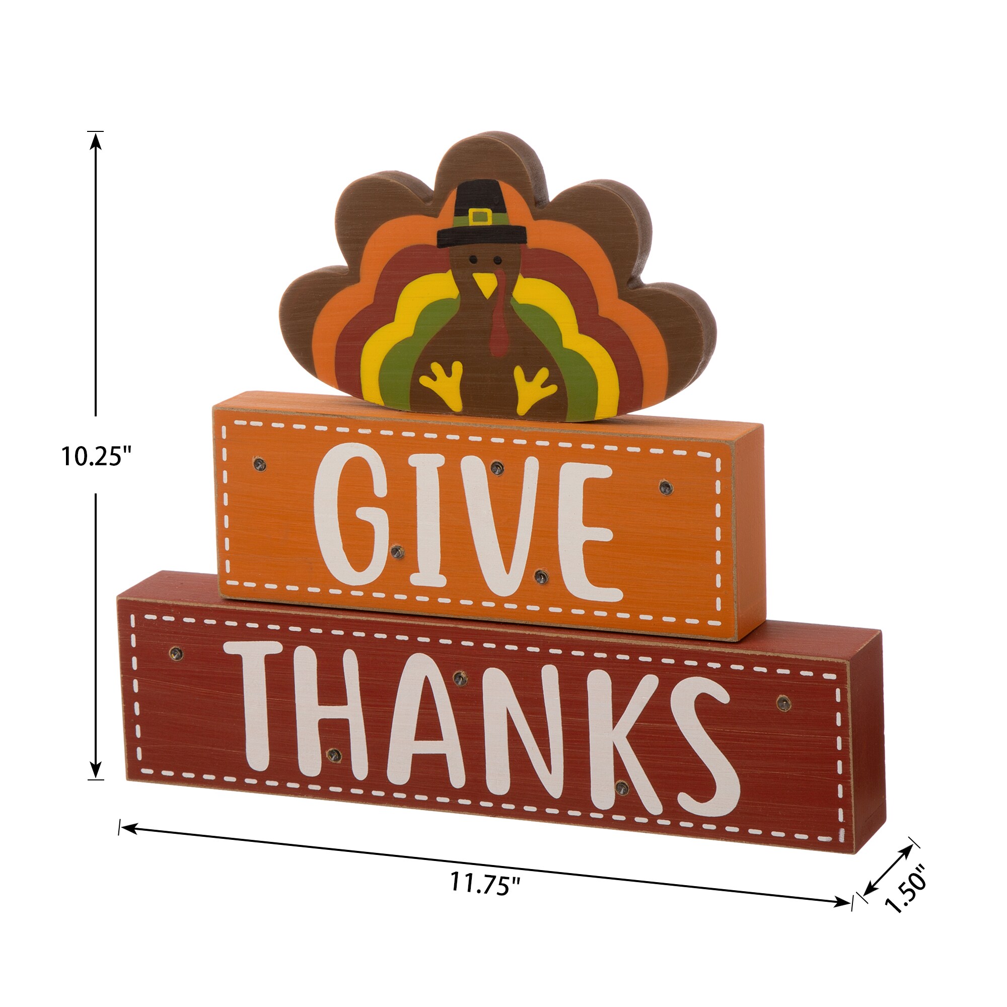 Glitzhome 10.28-in Lighted Turkey Tabletop Decoration in the Fall Decor ...