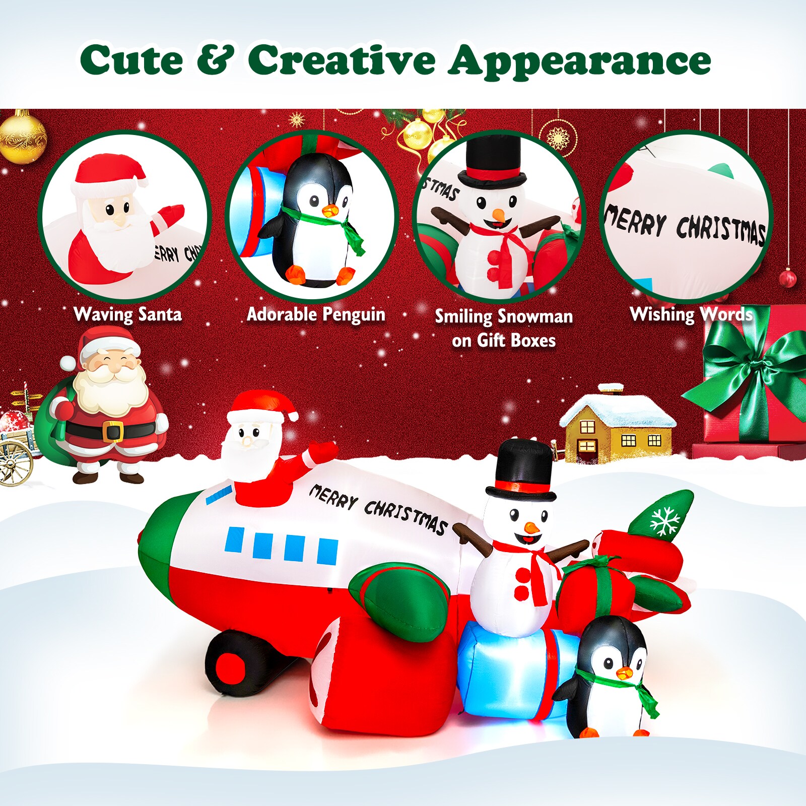 WELLFOR HYG24105US Christmas-Inflatables - View #4