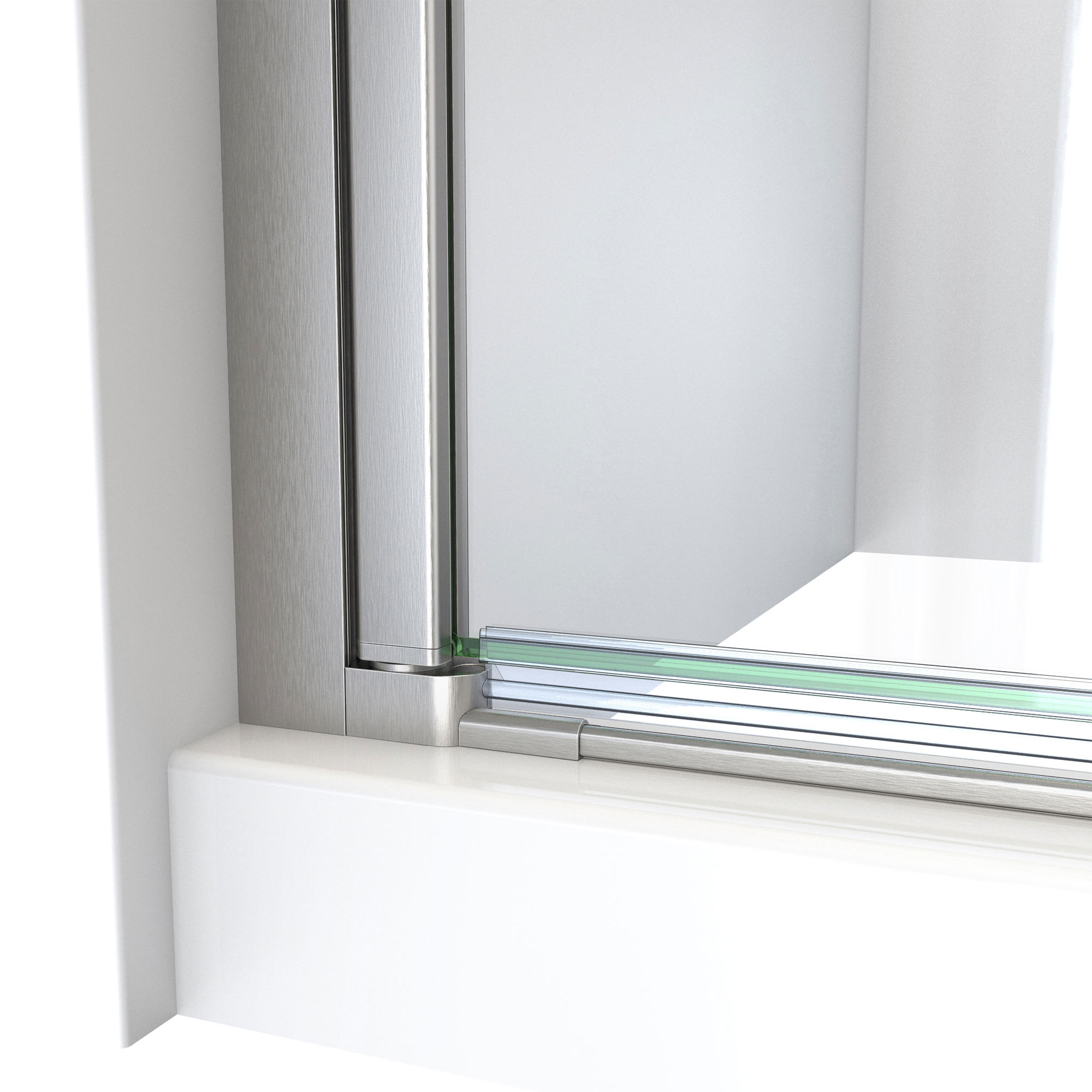Aqua-Q Fold 32" x 32" Frameless Bifold Shower Kit with Brushed Nickel Finish
