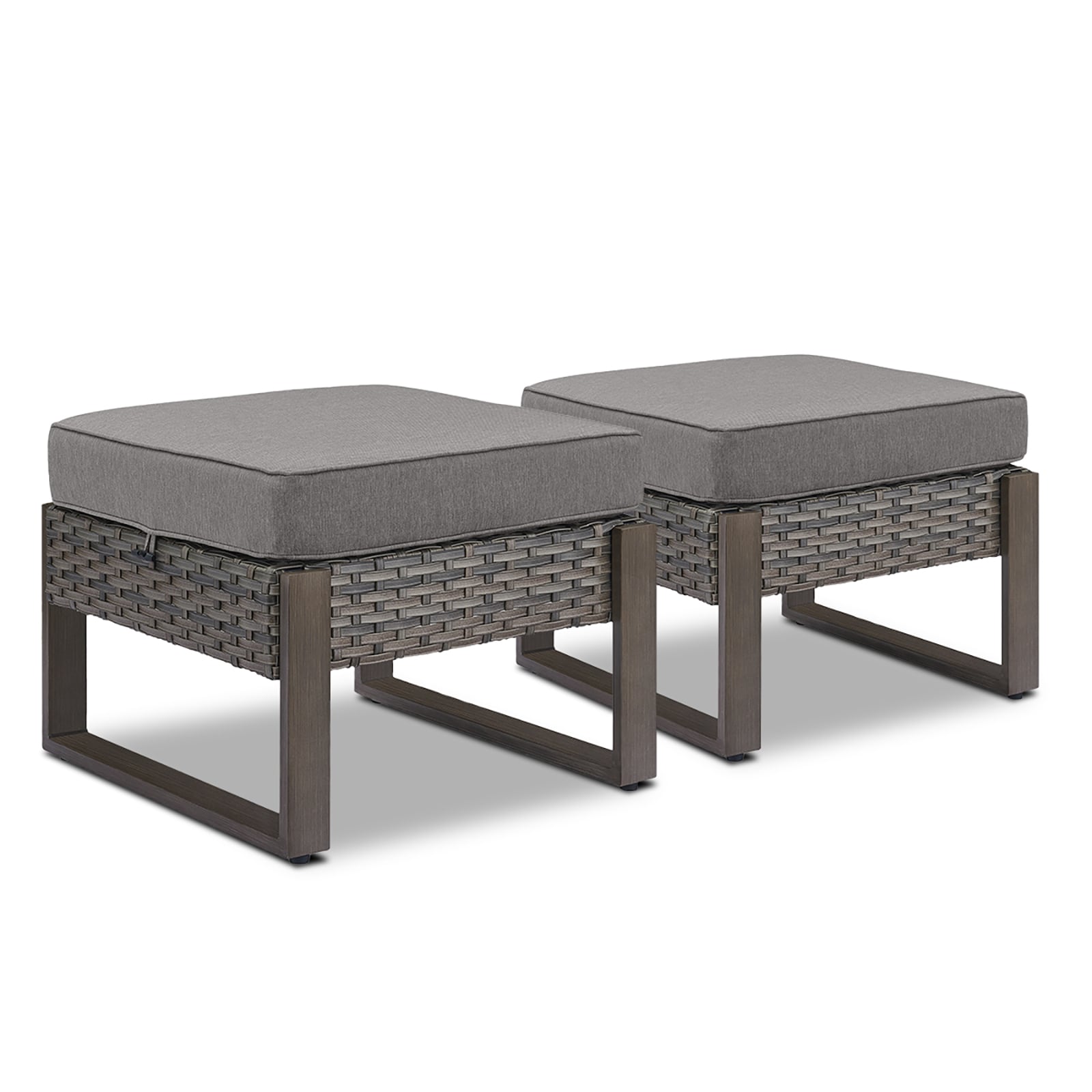 Rilyson FS131-2 KUANG Gray Wicker Ottoman
