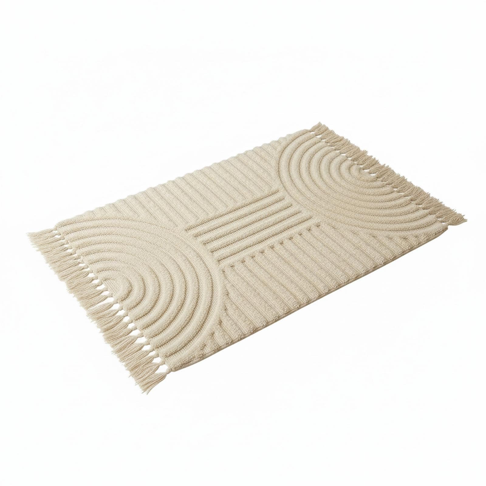Paradigms Interiors Boho Rug With Tassels Soft Cotton Non Slip Mat Washable For Bathroom Bedroom Living Room